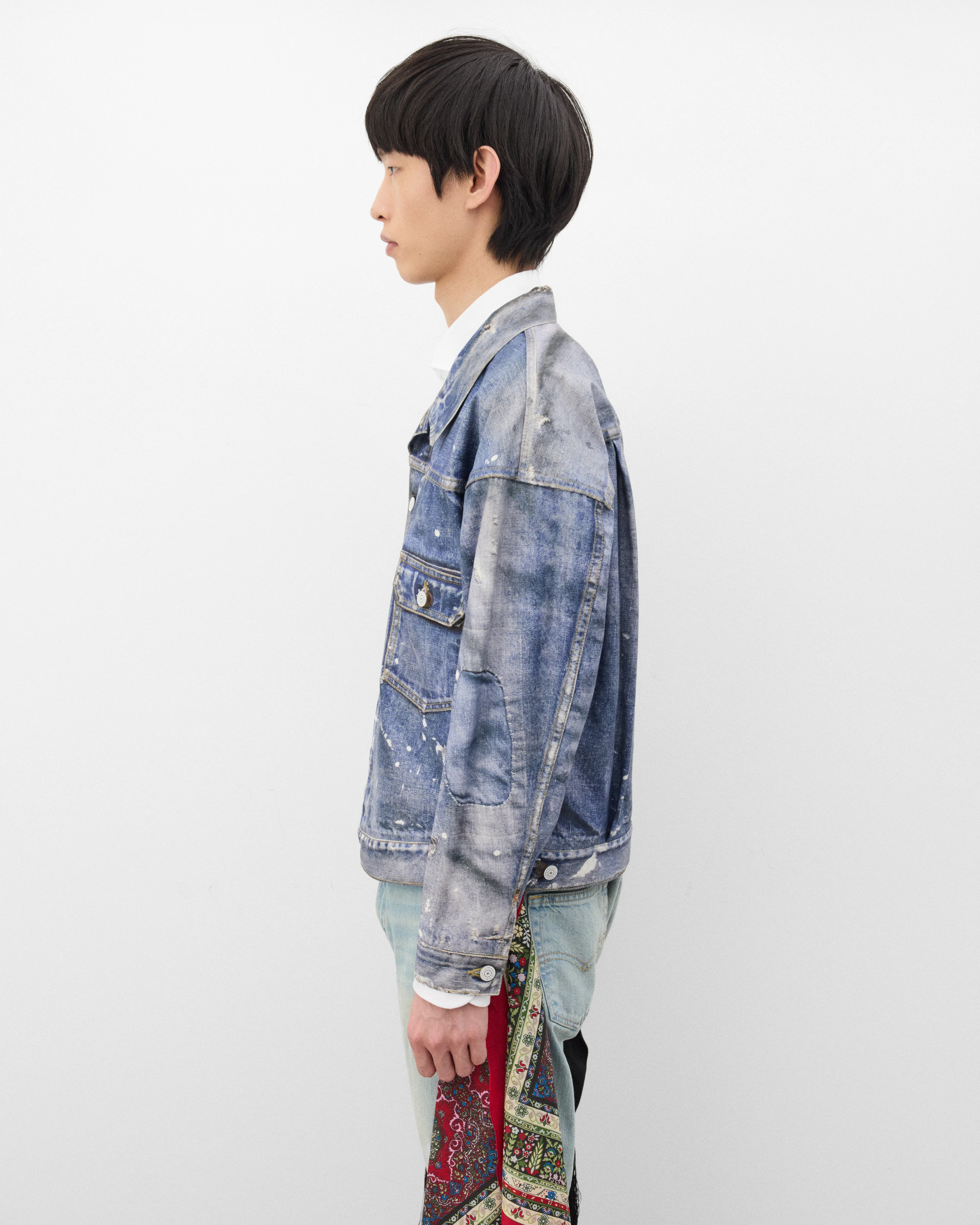 Junya Watanabe Man - Men's New Manual Printed Denim Jacket - (Indigo) - Image 4