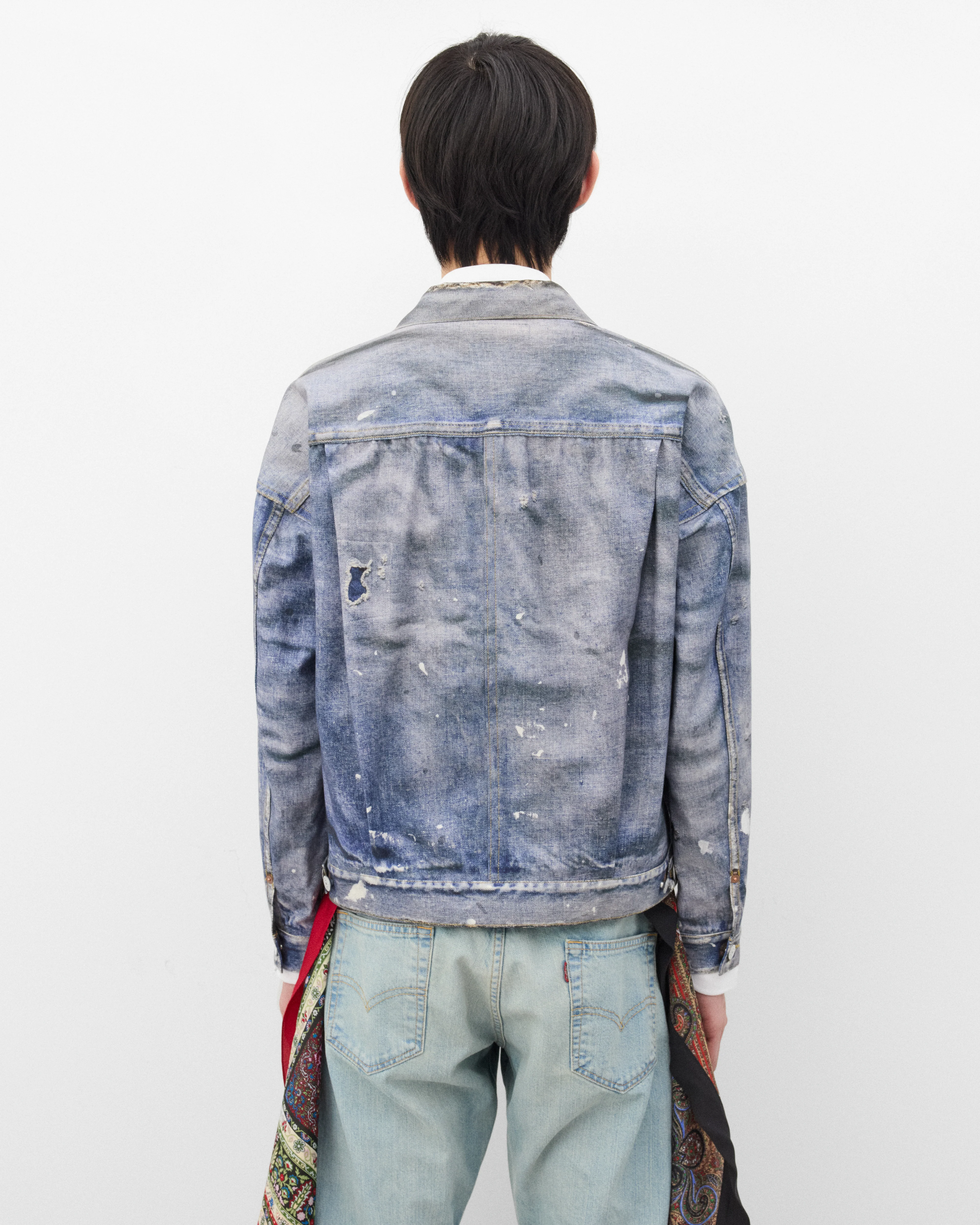 Junya Watanabe Man - Men's New Manual Printed Denim Jacket - (Indigo) - Image 5