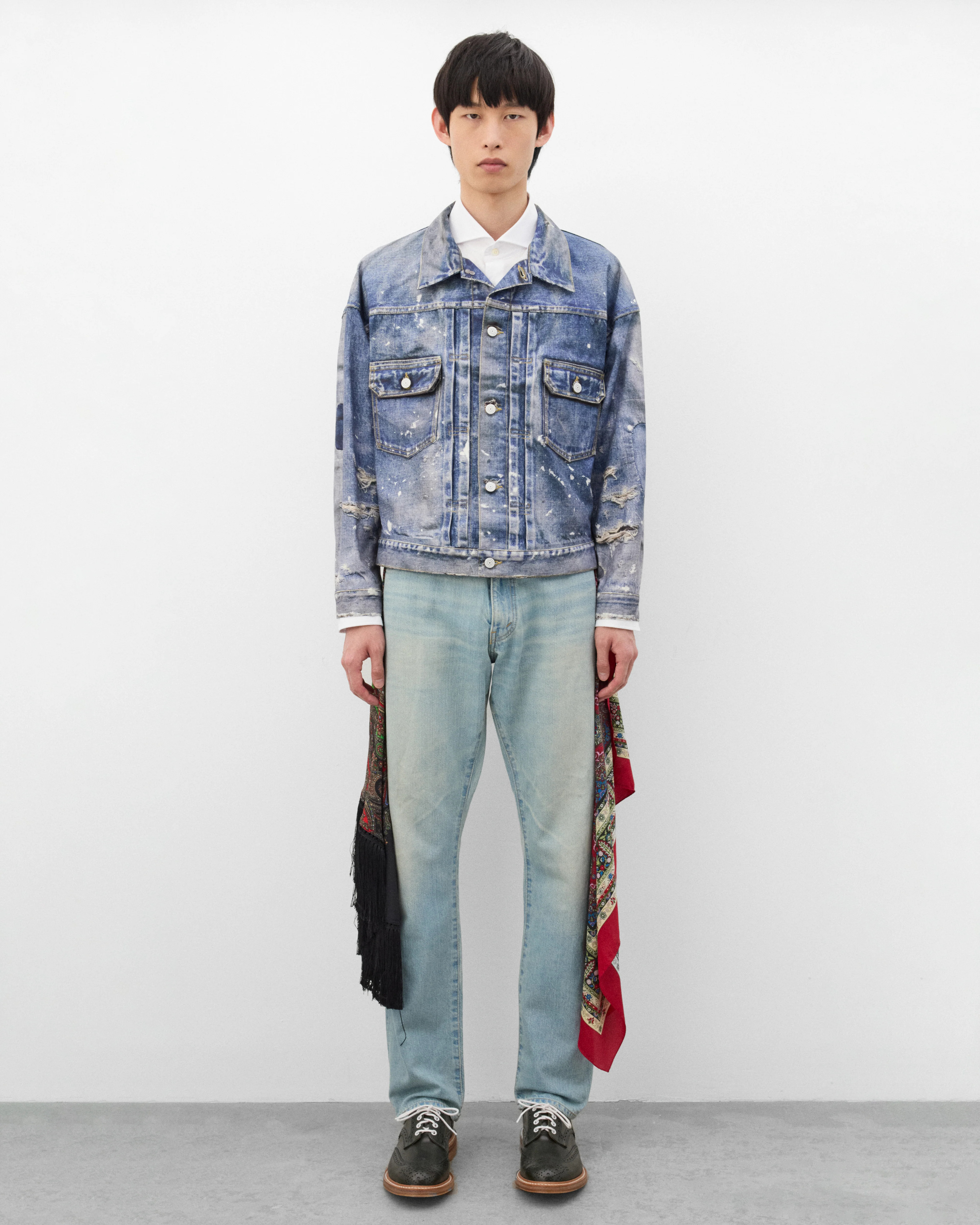 Junya Watanabe Man - Men's New Manual Printed Denim Jacket - (Indigo) - Image 6