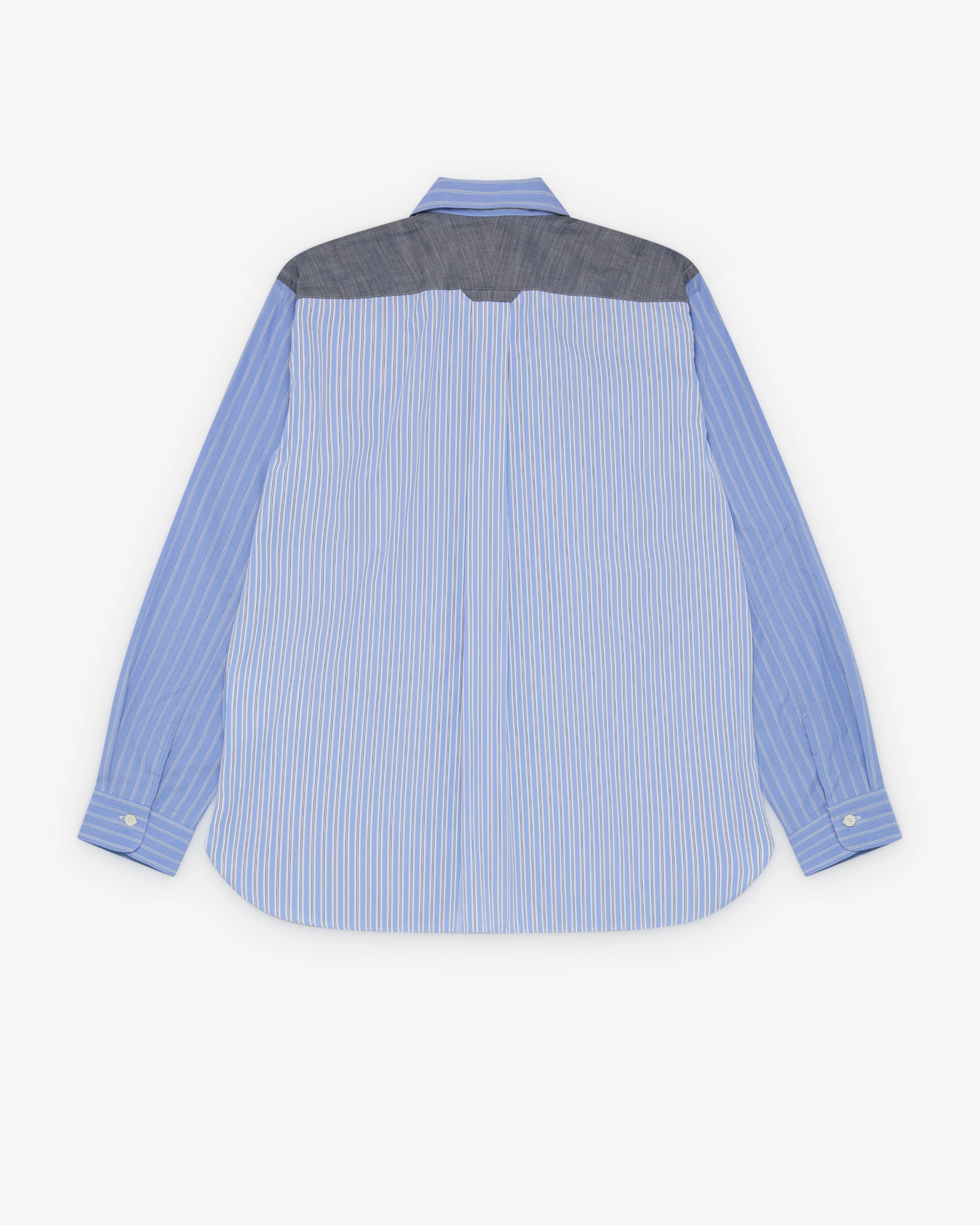 Junya Watanabe Man - Men's Contrast Stripe Shirt - (Blue) - Image 2