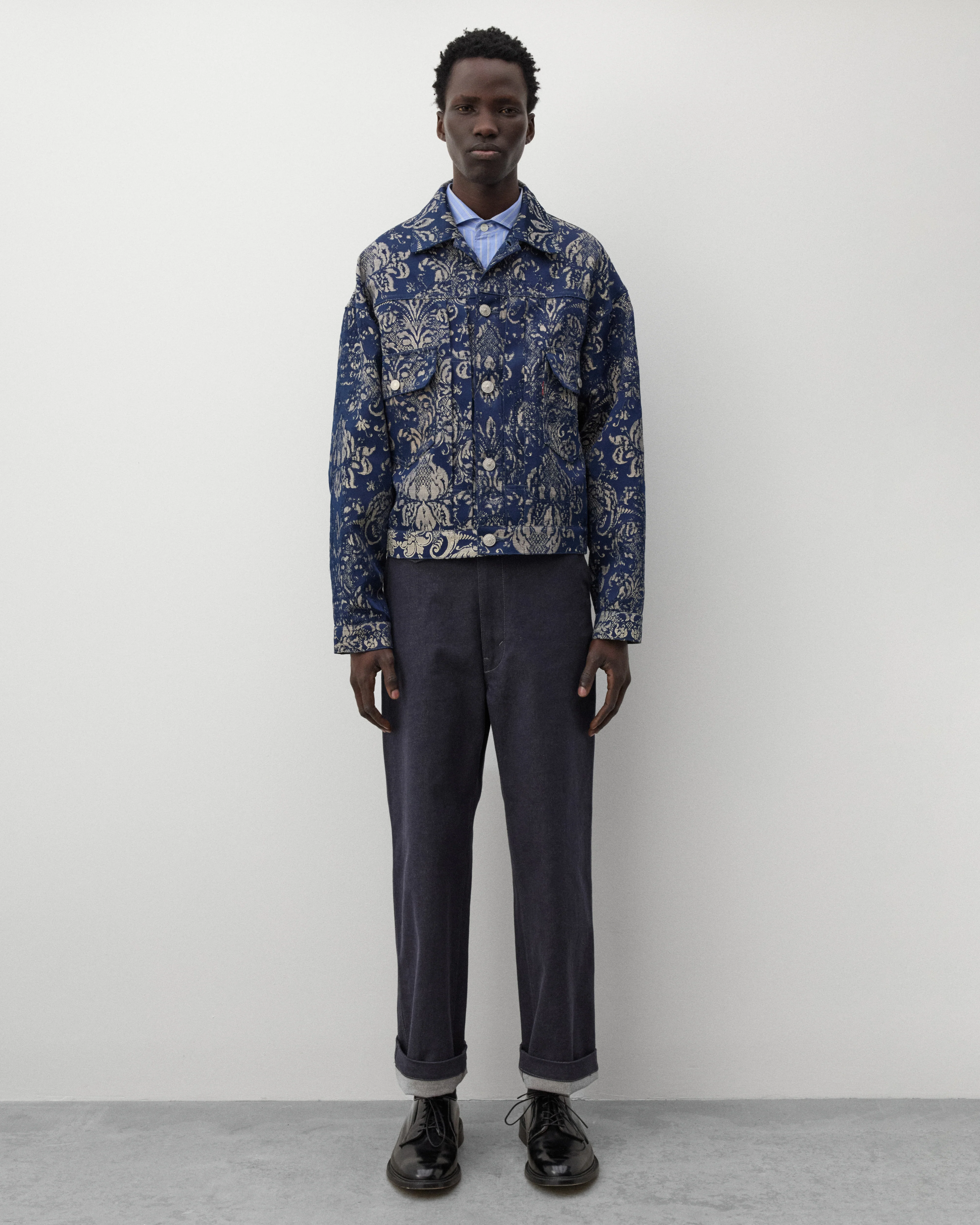 Junya Watanabe Man - Men's Contrast Stripe Shirt - (Blue) - Image 6