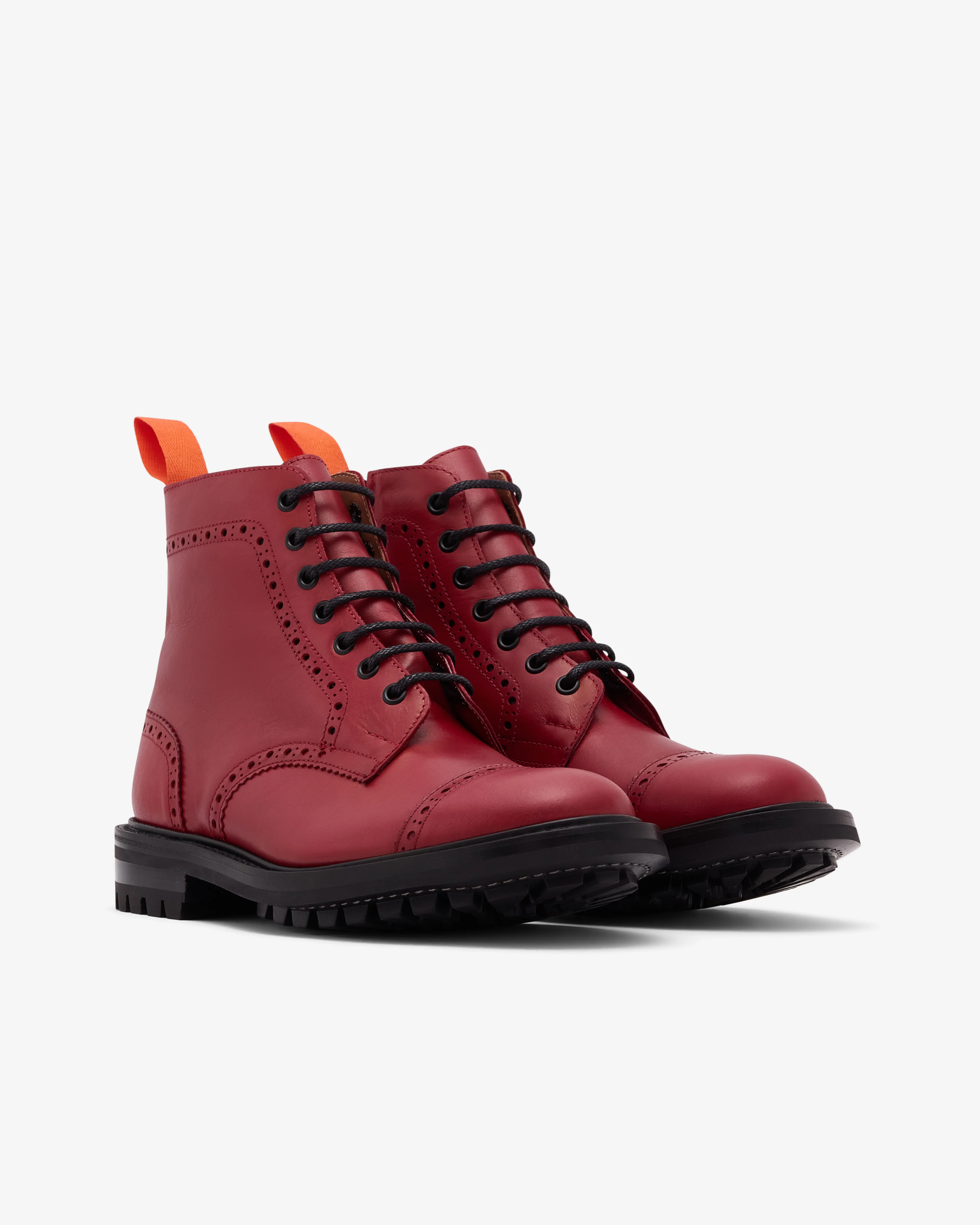 Junya Watanabe MAN - Men's Trickers Brogue Zip Boots - (Red) - Image 3
