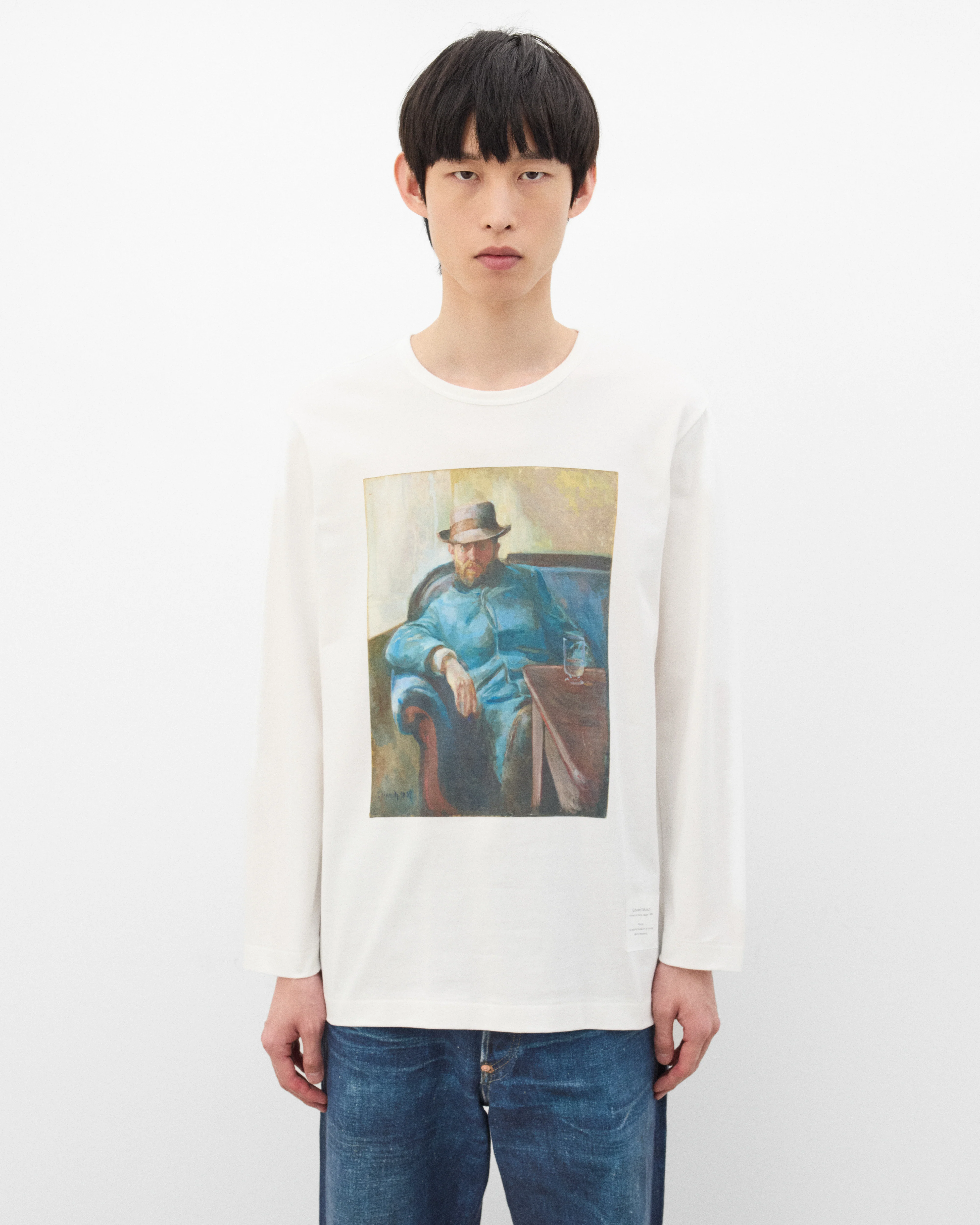 Junya Watanabe Man - Men's Merz B. Schwanen Edvard Munch T-Shirt - (Off White) - Image 3