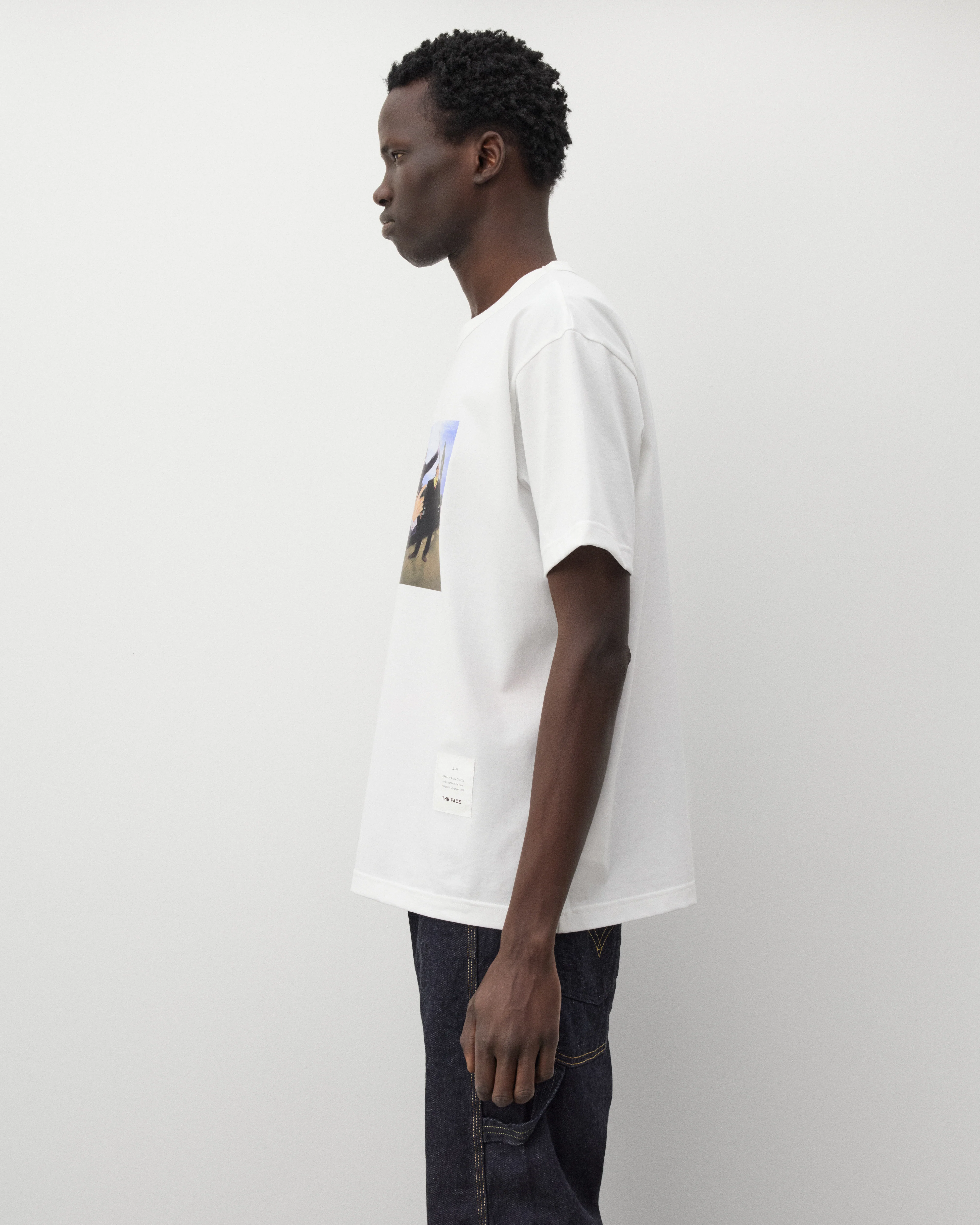 Junya Watanabe Man - Men's The Face Blur T-Shirt - (White) - Image 4