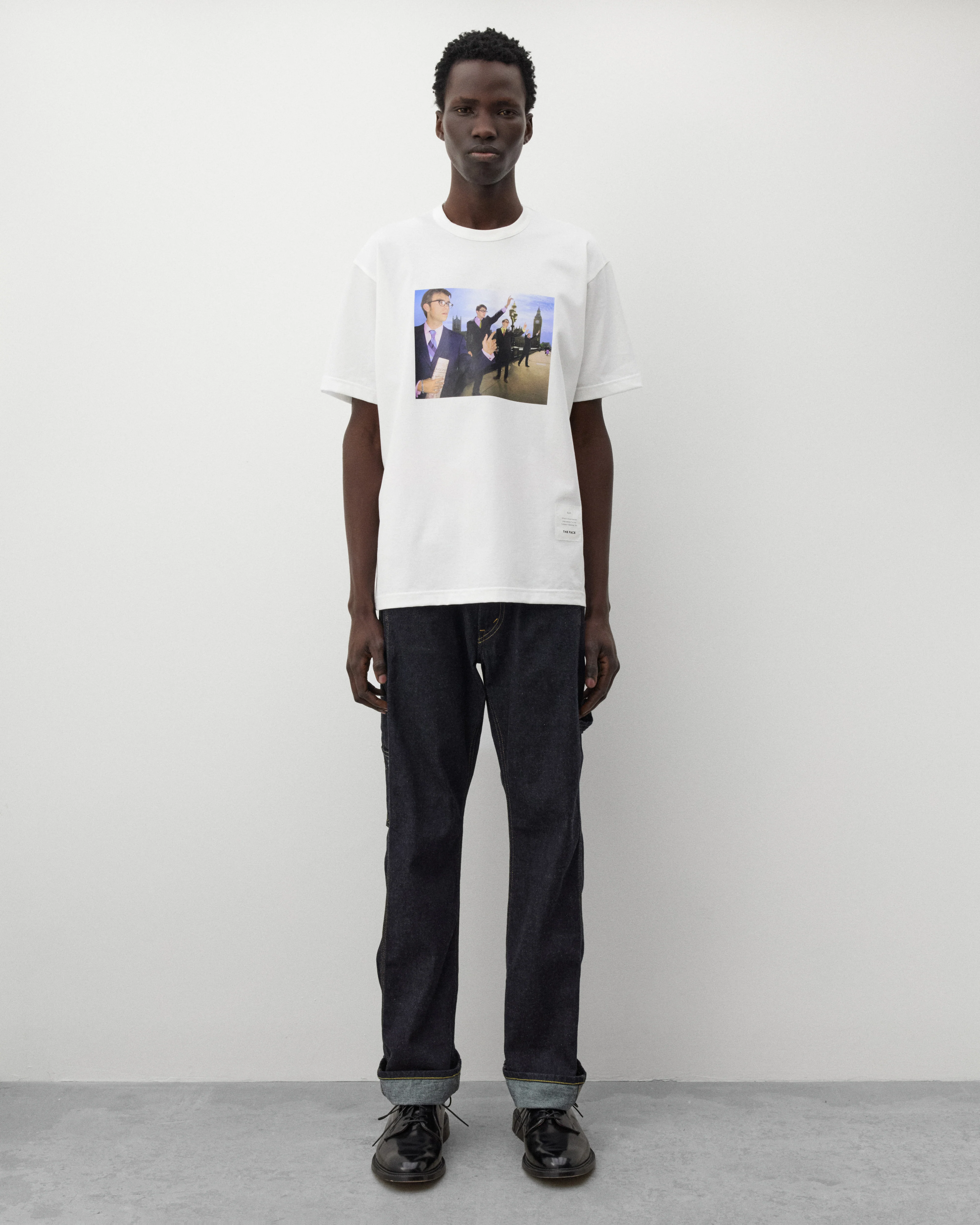 Junya Watanabe Man - Men's The Face Blur T-Shirt - (White) - Image 6