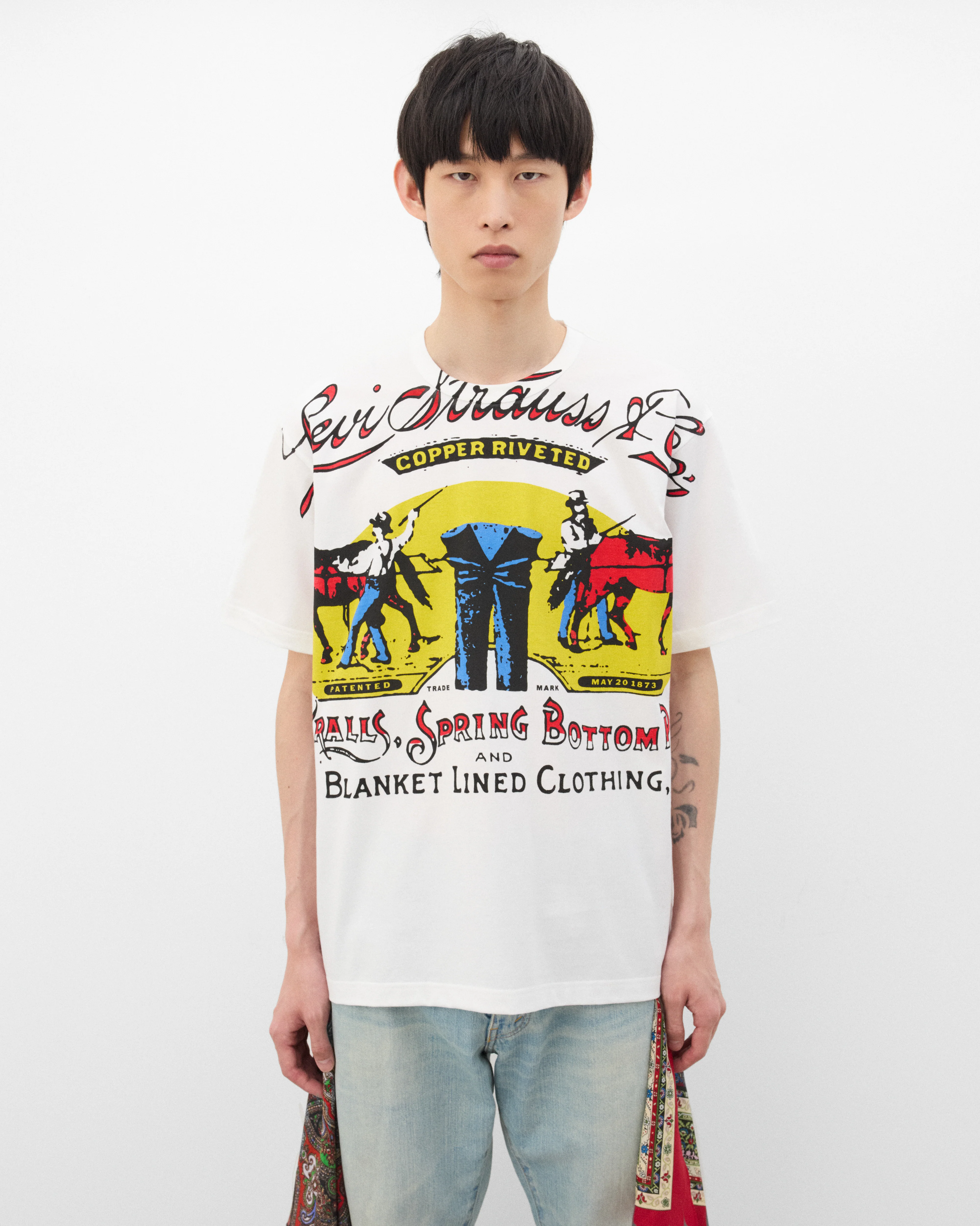 EYE Junya Watanabe Man - Men's Levi's T-Shirt - (White) - Image 3
