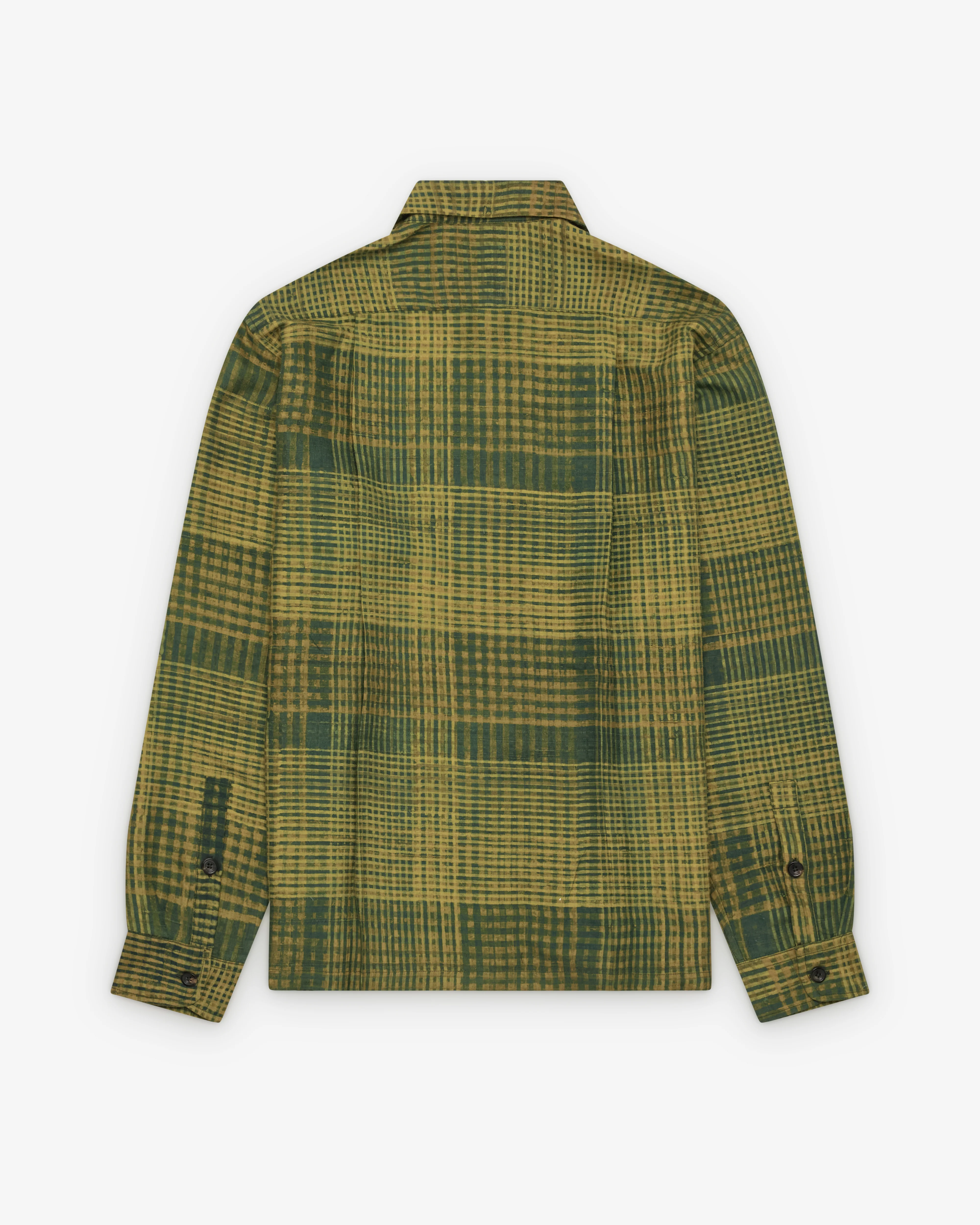 Kartik Research - Men's Hand Blockprinted Overshirt - (Green/Black/Moss) - Image 2