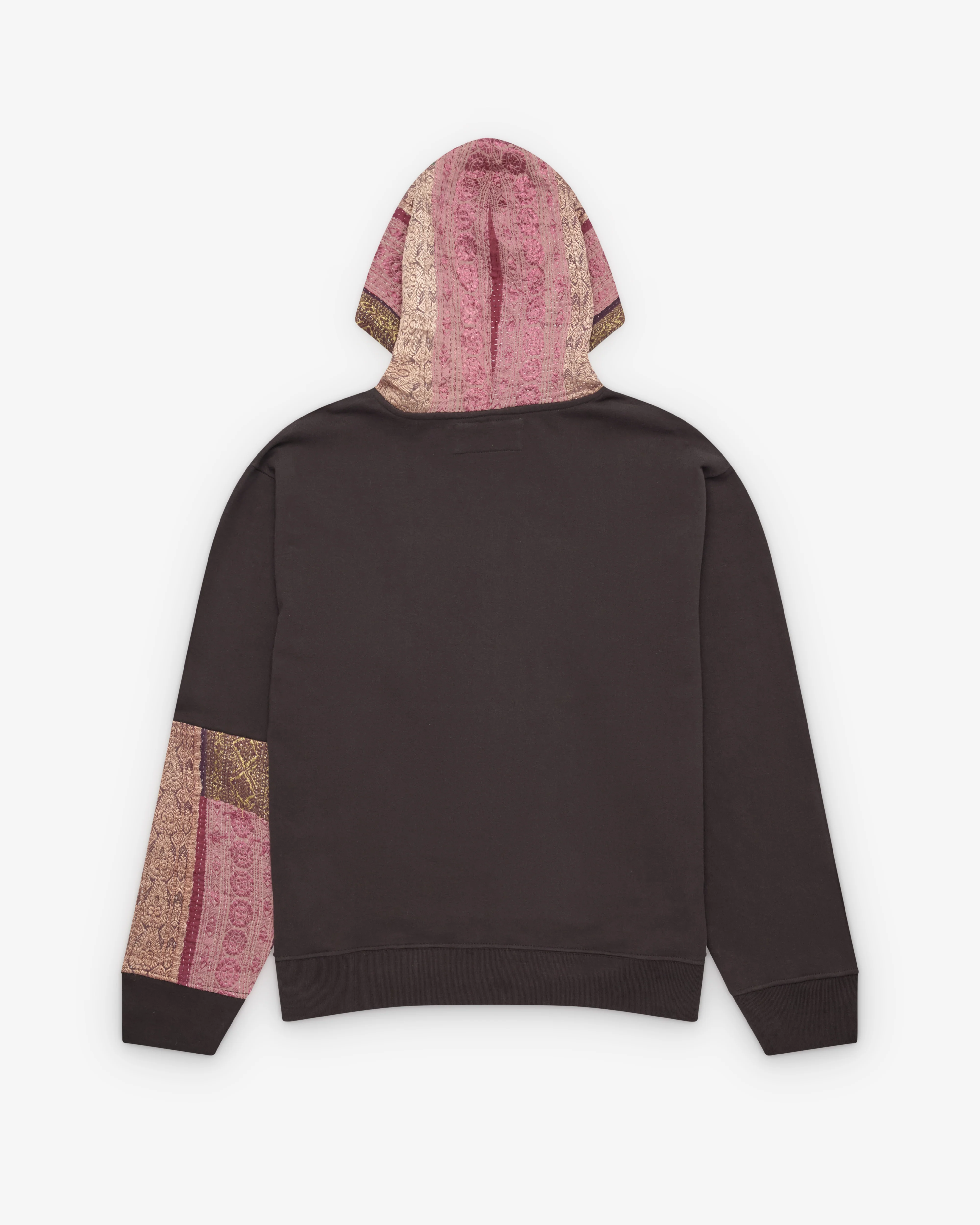 Kartik Research - Men's Kantha Contrast Hoodie - (Black) - Image 2