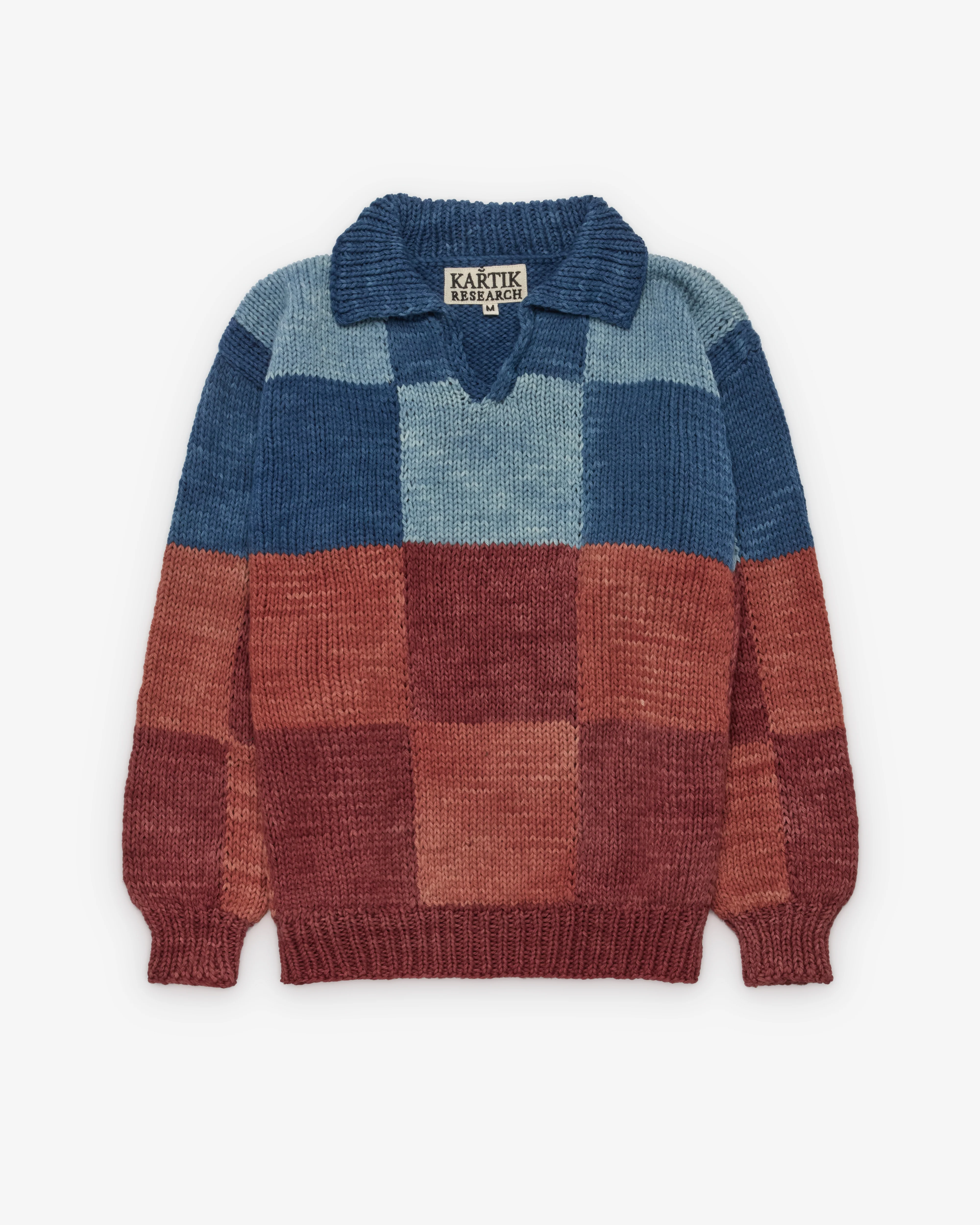 Kartik Research - Men's Rugby Knit Sweater - (Red/Blue)