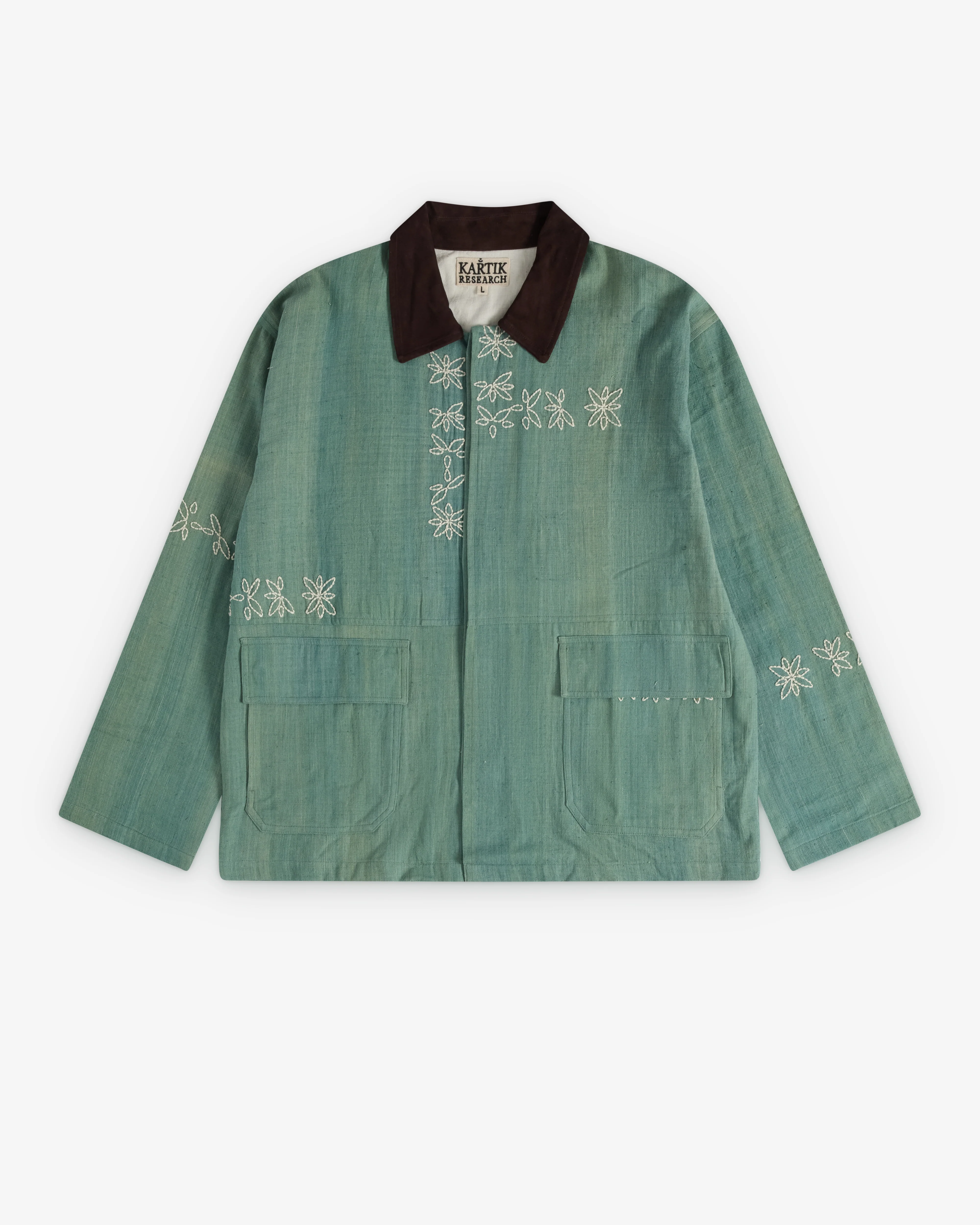 Kartik Research - Men's Cotton Twill Patchwork Jodhpur Jacket - (Green)