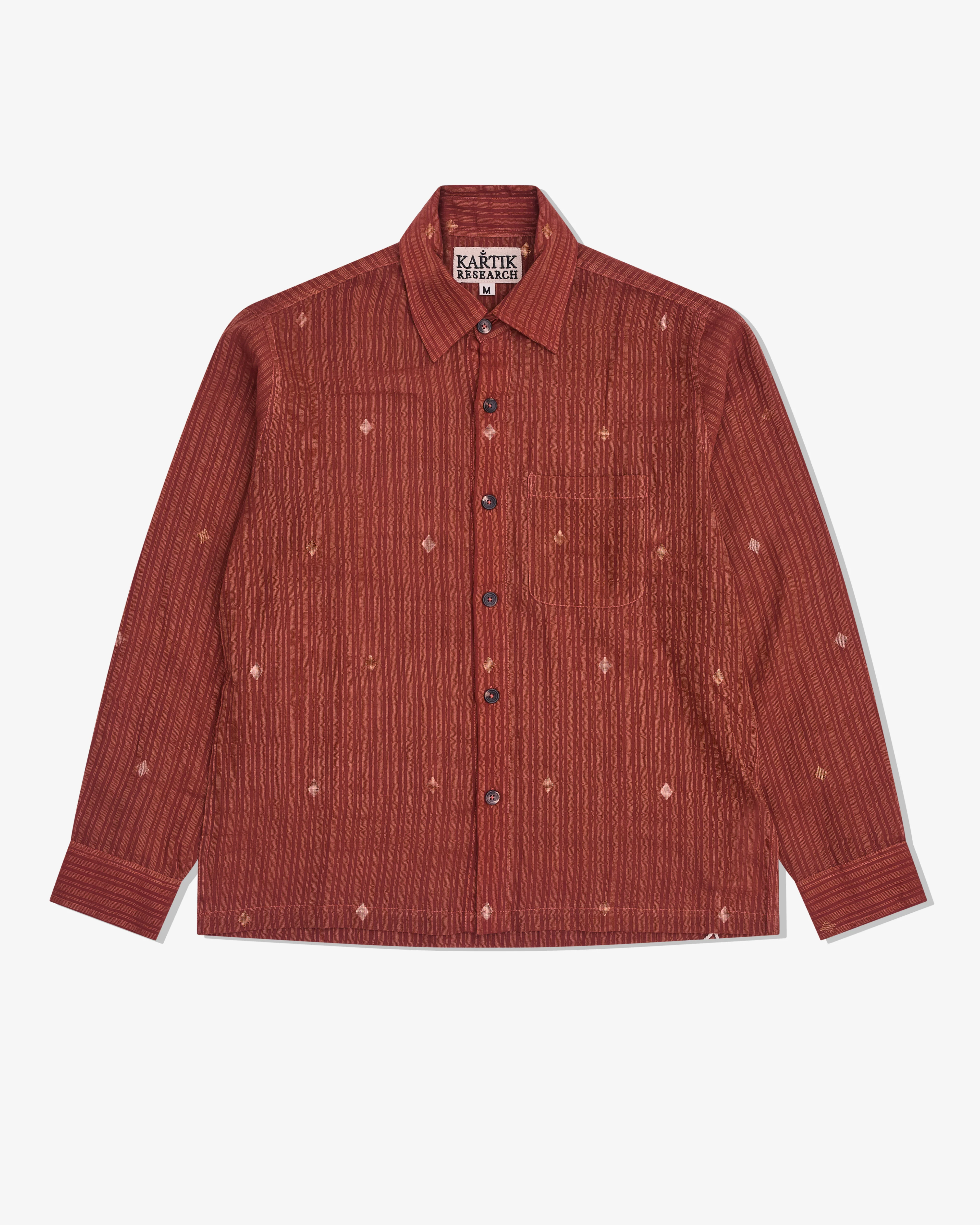 Kartik Research - Men’s Jamdani Silver Zari Jacket - (Orange)