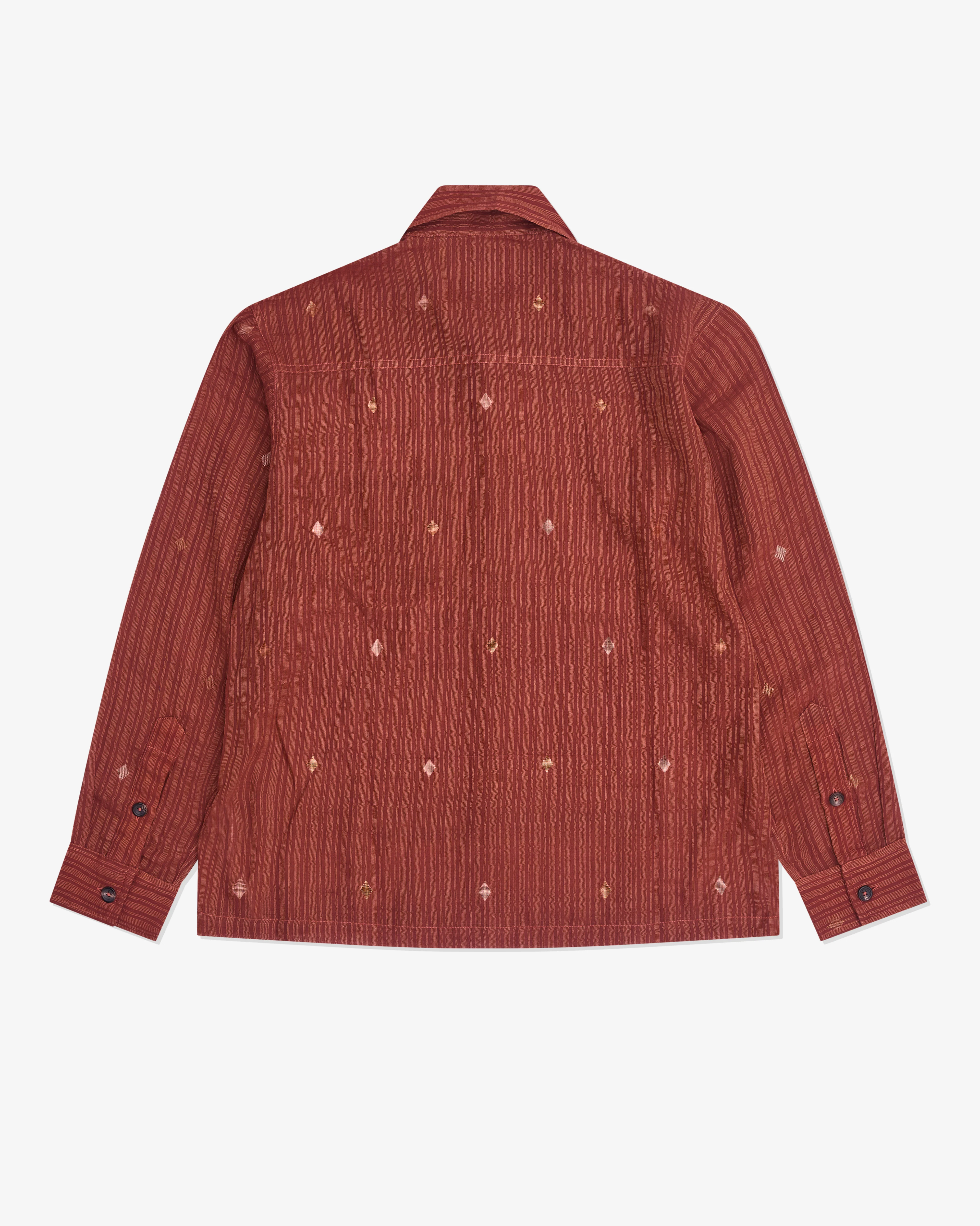Kartik Research - Men’s Jamdani Silver Zari Jacket - (Orange) - Image 2