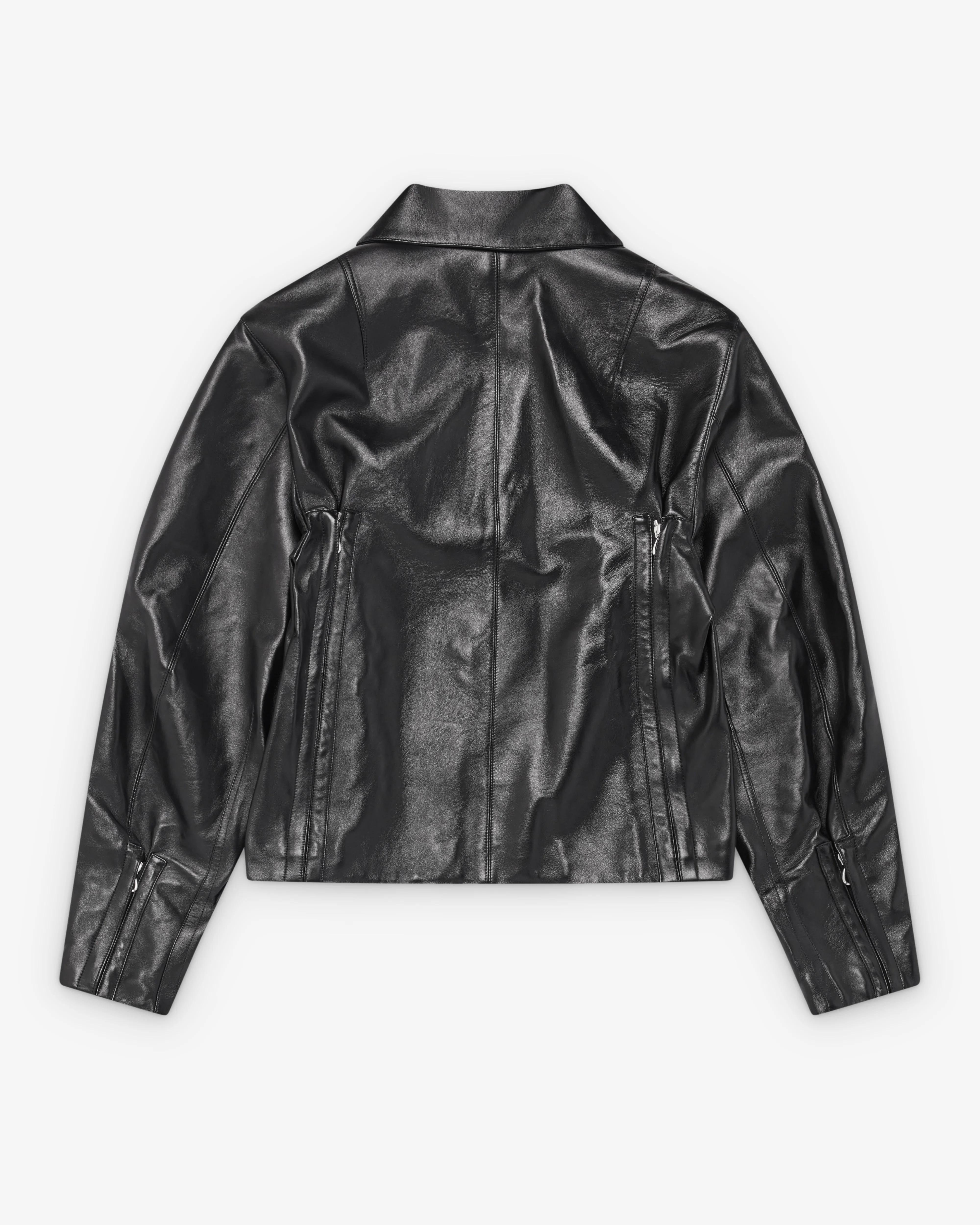 Kiko Kostadinov - Men's Lur Leather Jacket - (Smokey Black) - Image 2