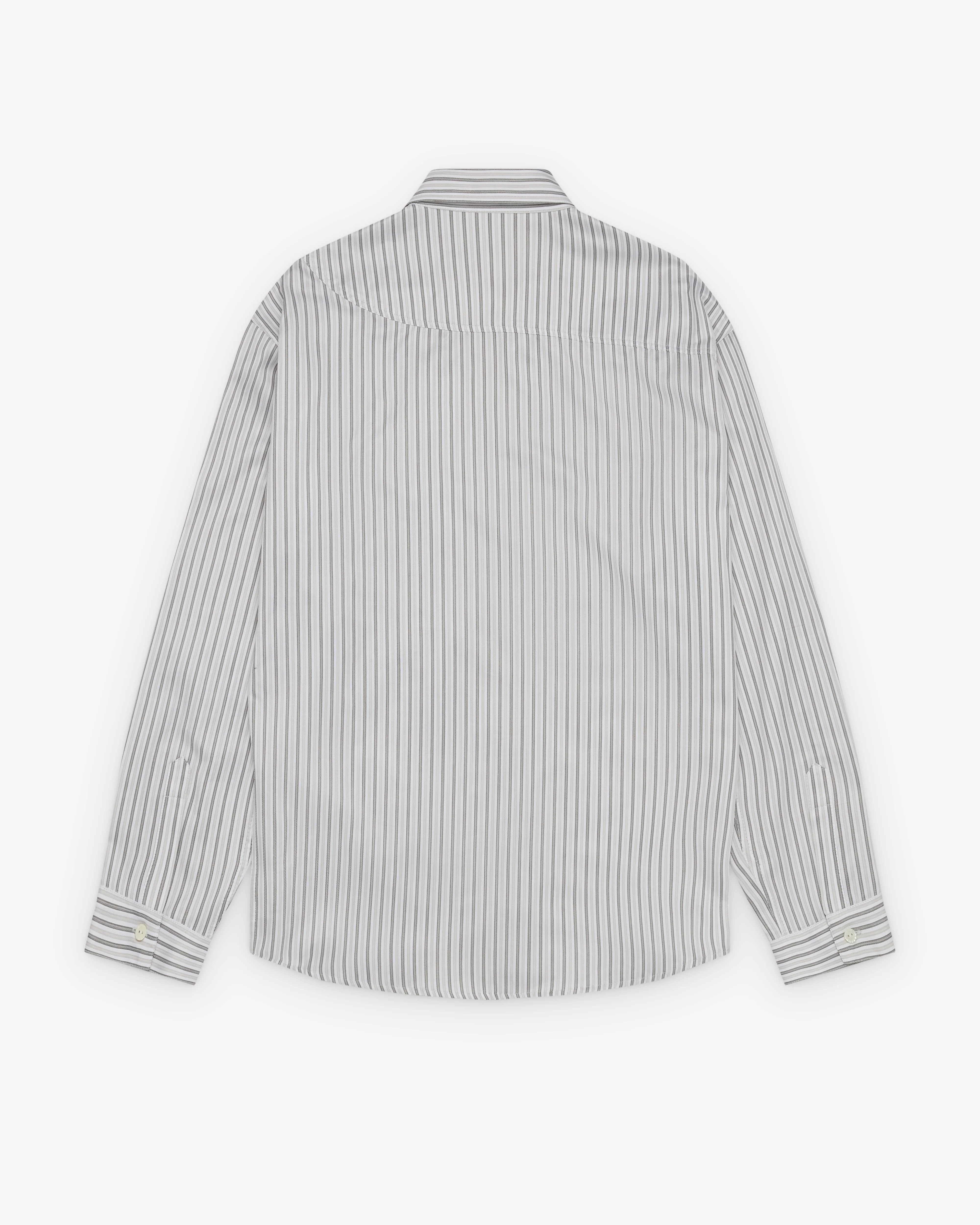 Kiko Kostadinov - Men's Veca Panelled Shirt - (White/Khaki) - Image 2