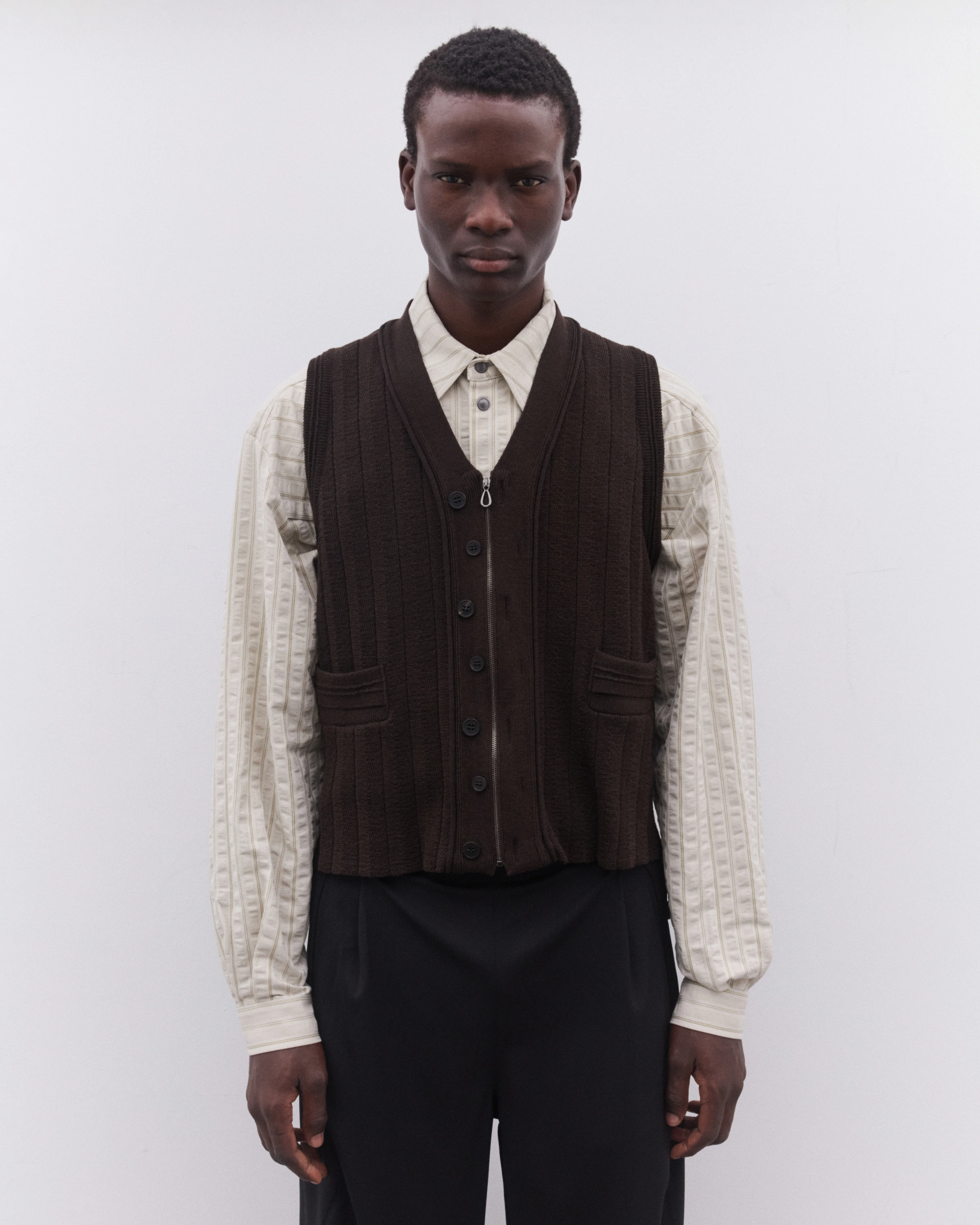 Kiko Kostadinov - Men’s Fitz Knit Vest - (Maroon) - Image 3