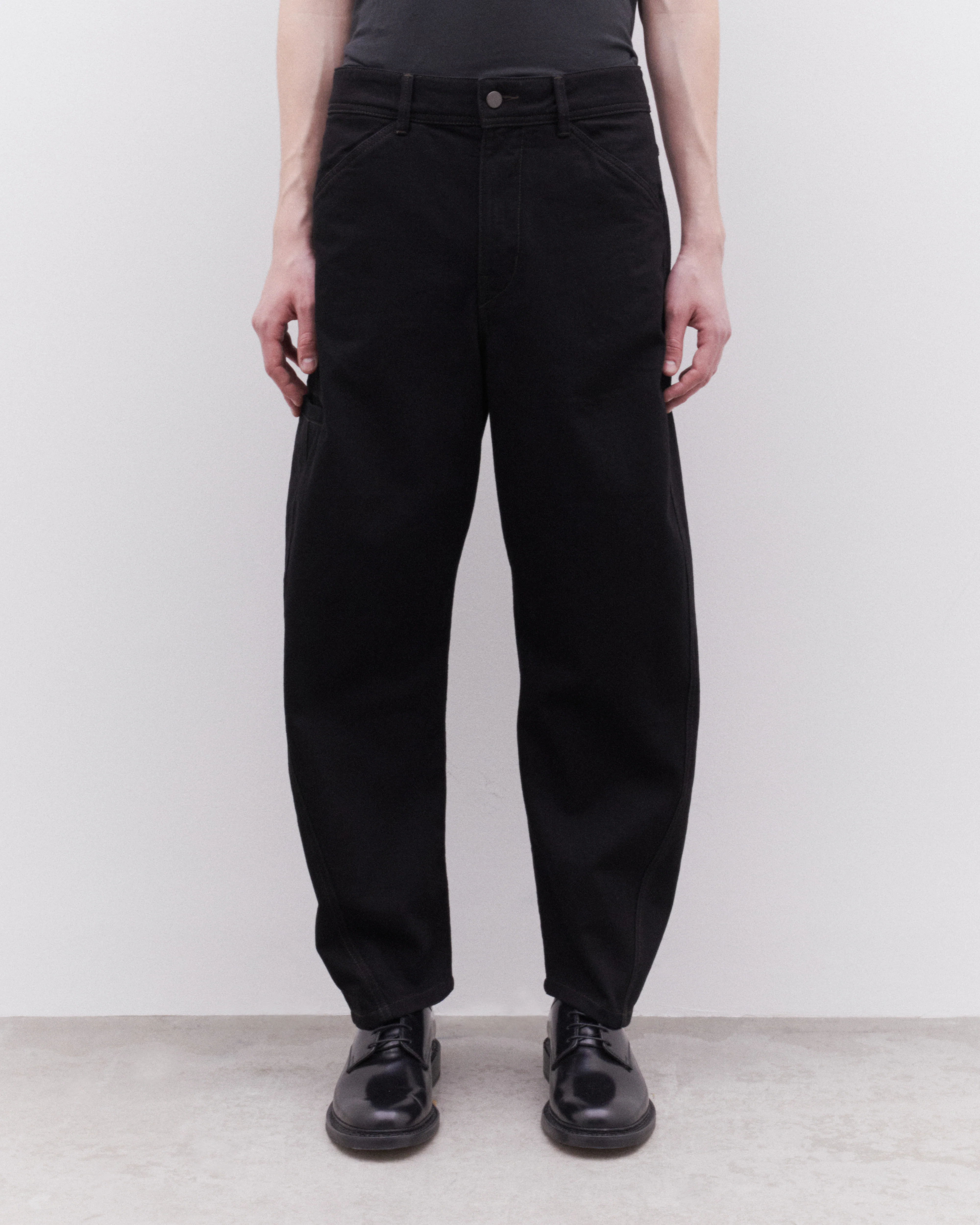 Lemaire - Men’s Twisted Workwear Pants - (Black) - Image 2
