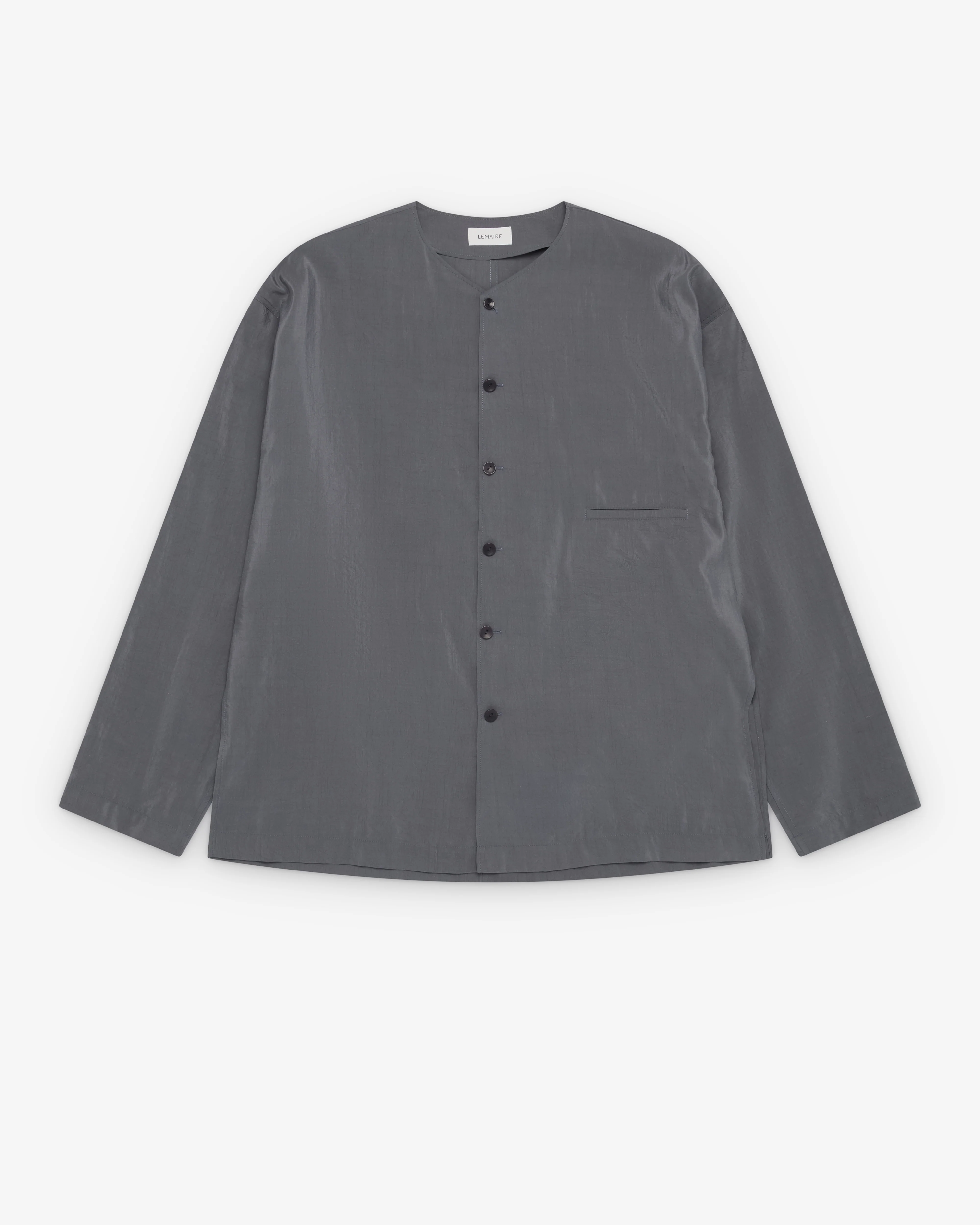 Lemaire - Men's V-Neck Shirt - (Aluminium)