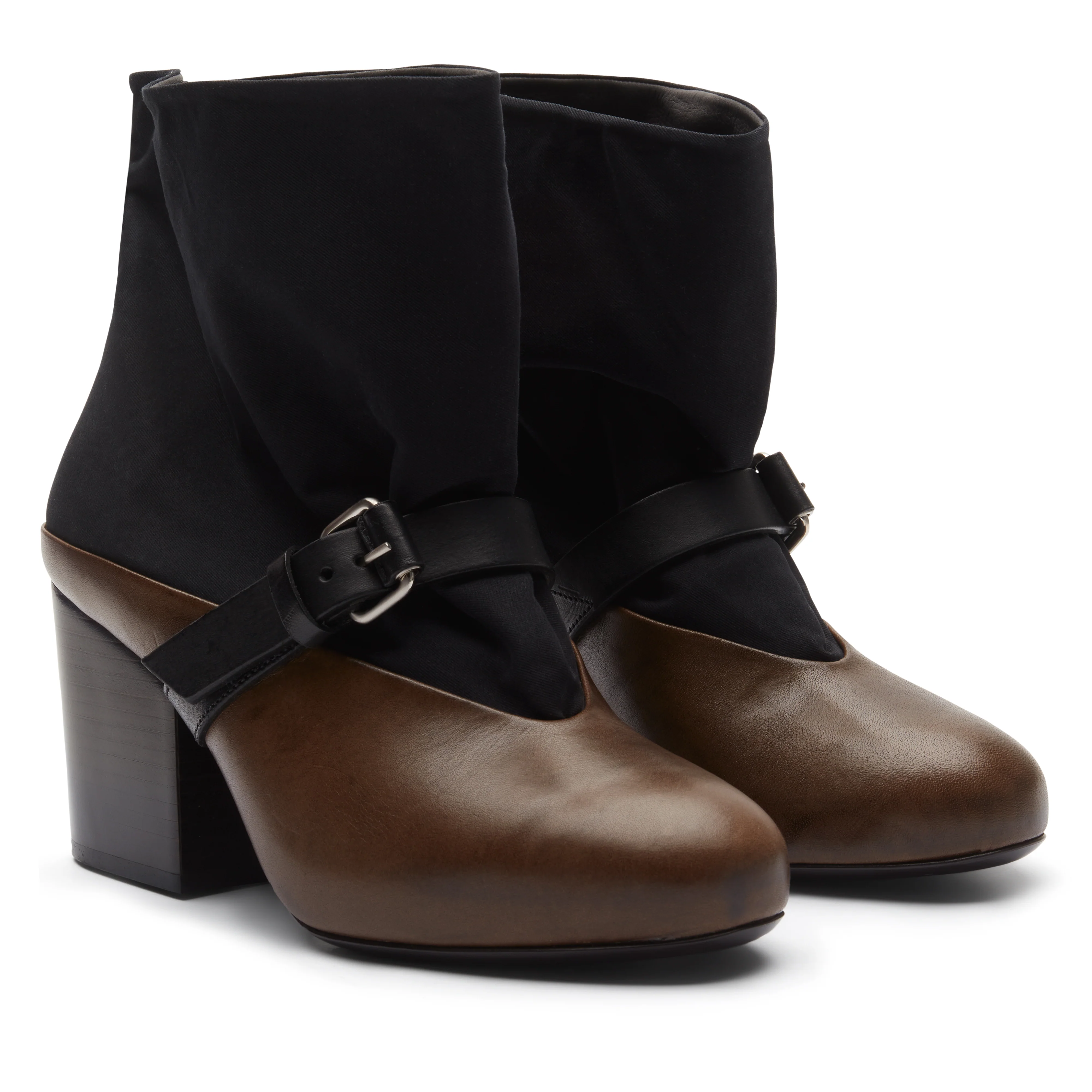 Lemaire - Women’s Canvas Mid Boot - (Black/Mushroom) - Image 3