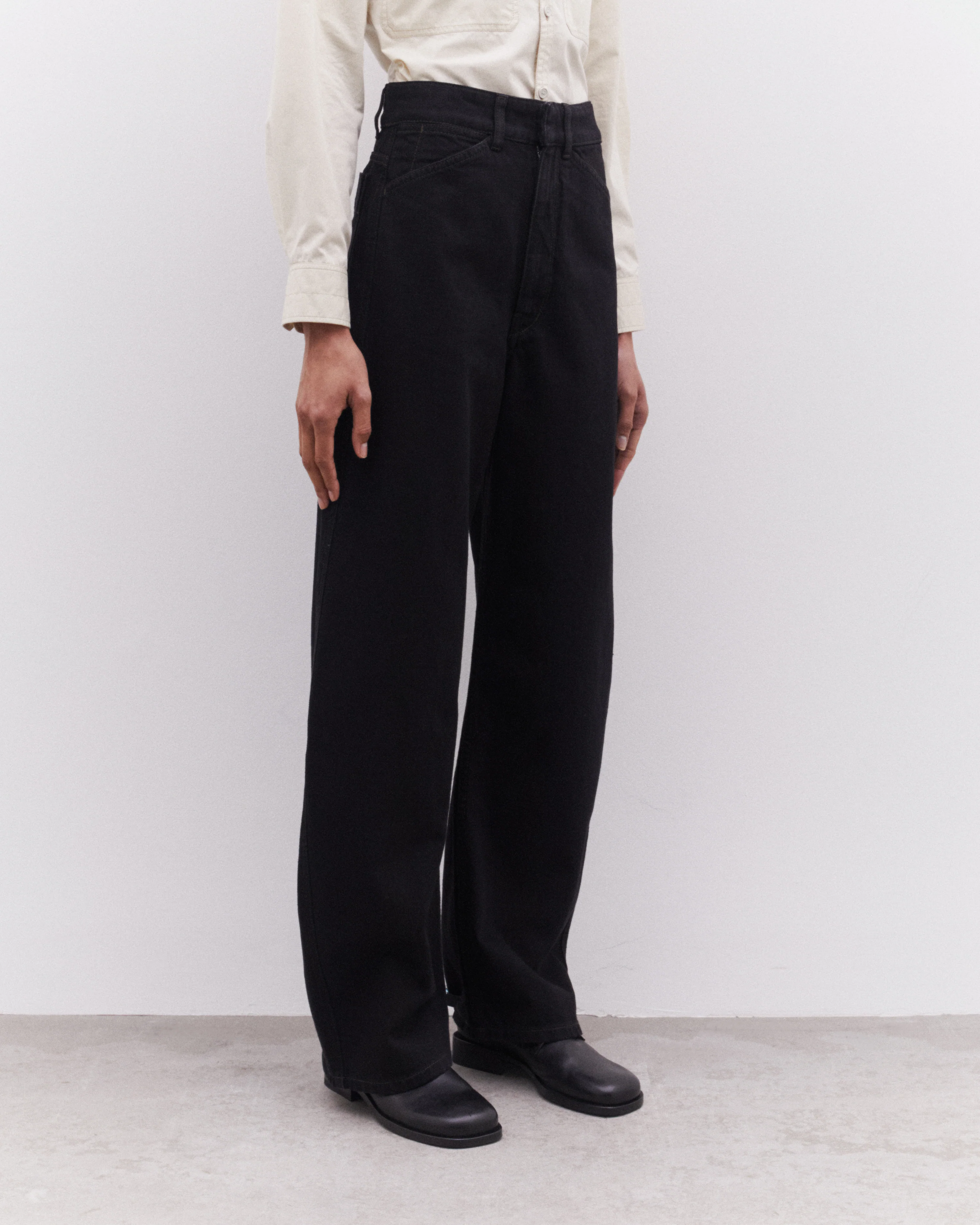 Lemaire - Women’s High Waisted Curved Pants - (Black) - Image 4