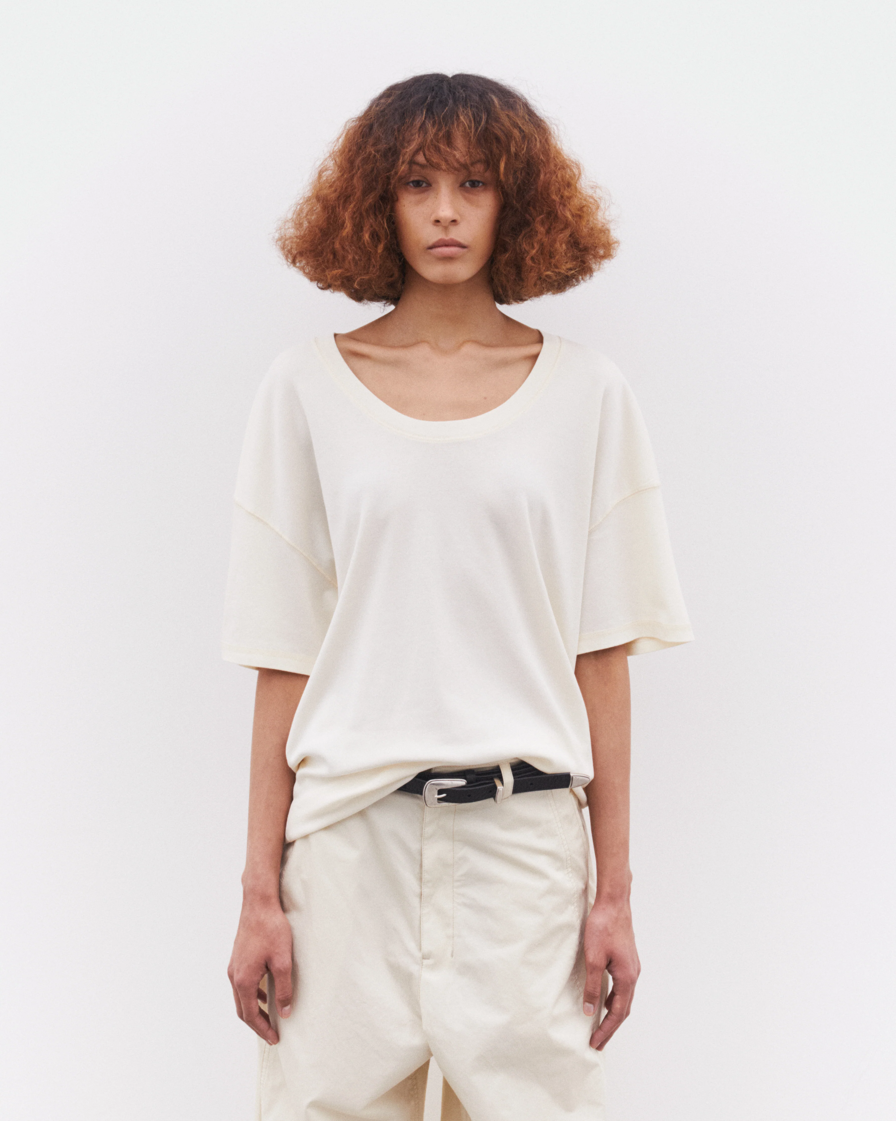 Lemaire - Women’s Rib T-Shirt - (Off White) - Image 3