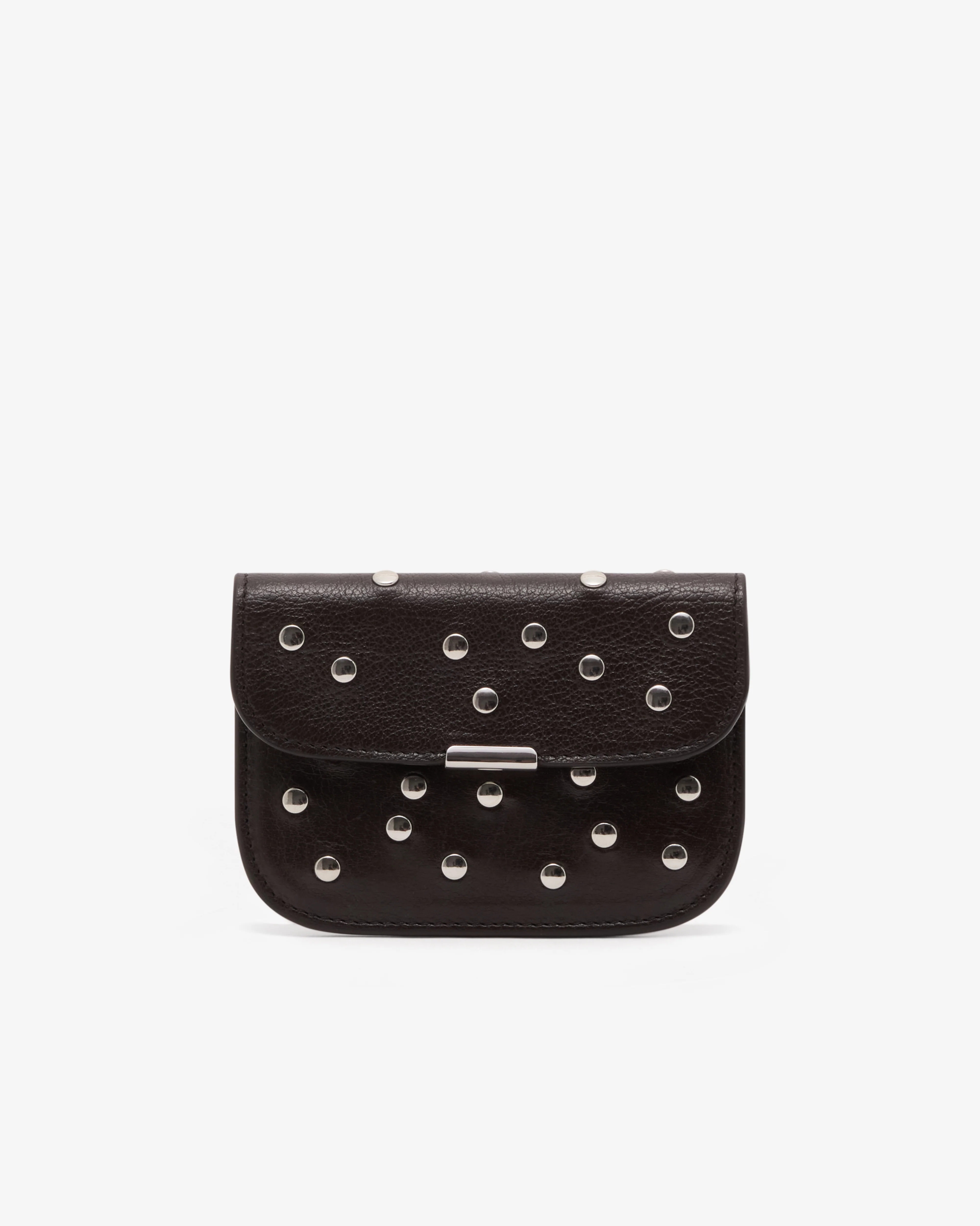 Lemaire  - Women's Soft Tab Studs Dots Card Holder - (Dark Chocolate)