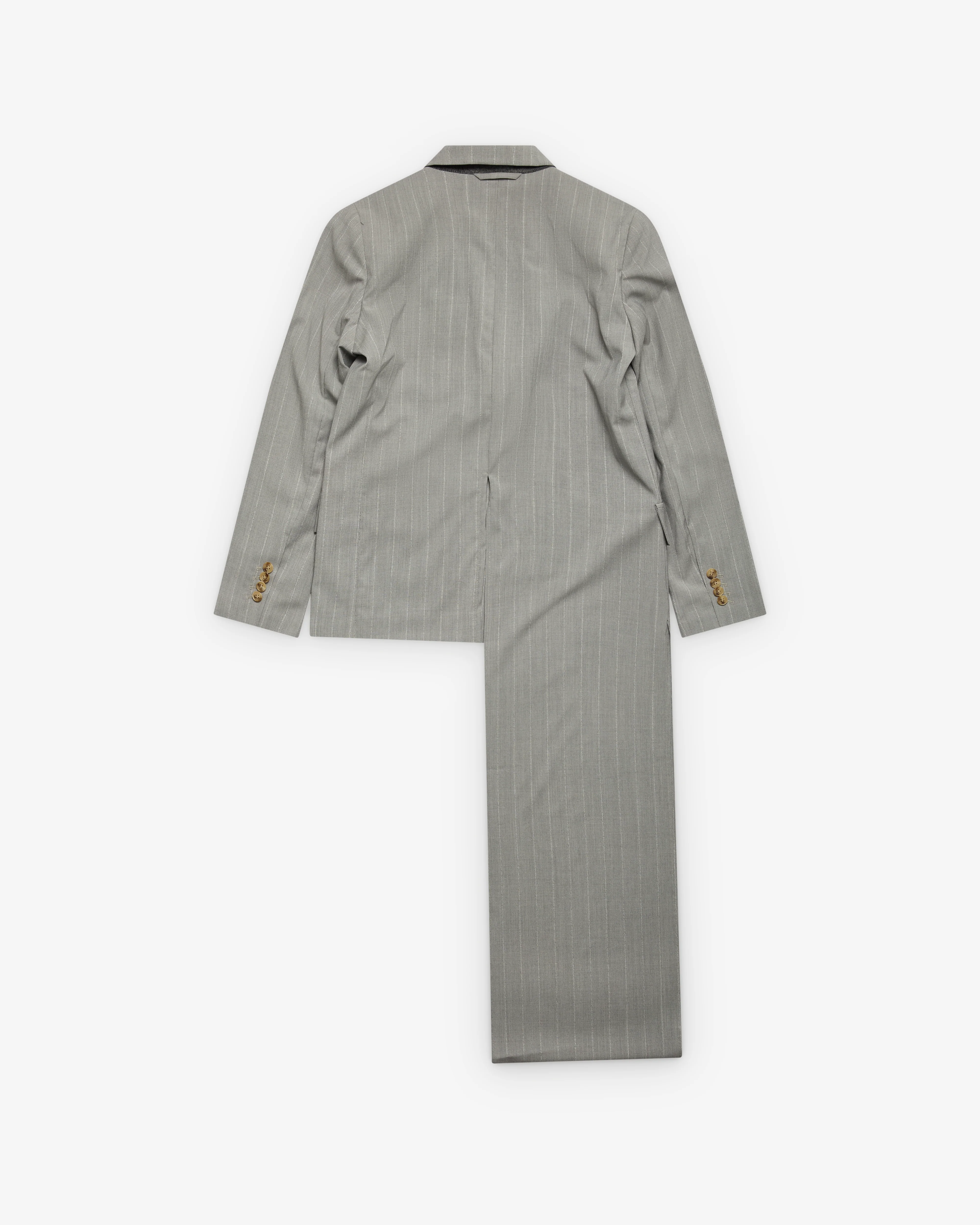 Litkovska - Women's Scarf-Lapel Deconstructed Jacket - (Grey) - Image 2