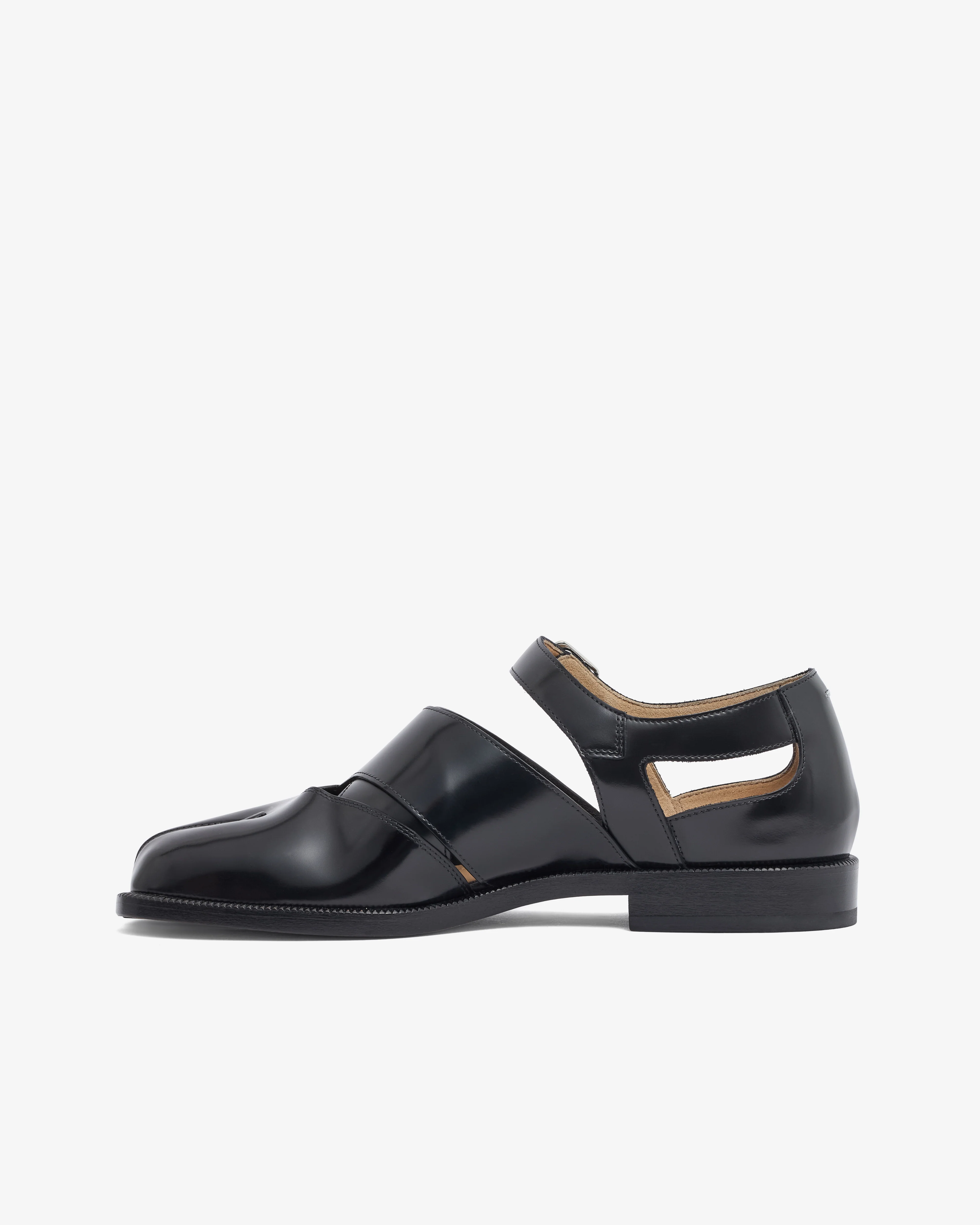 Maison Margiela - Women’s Tabi Leather Sandals - (Black) - Image 3