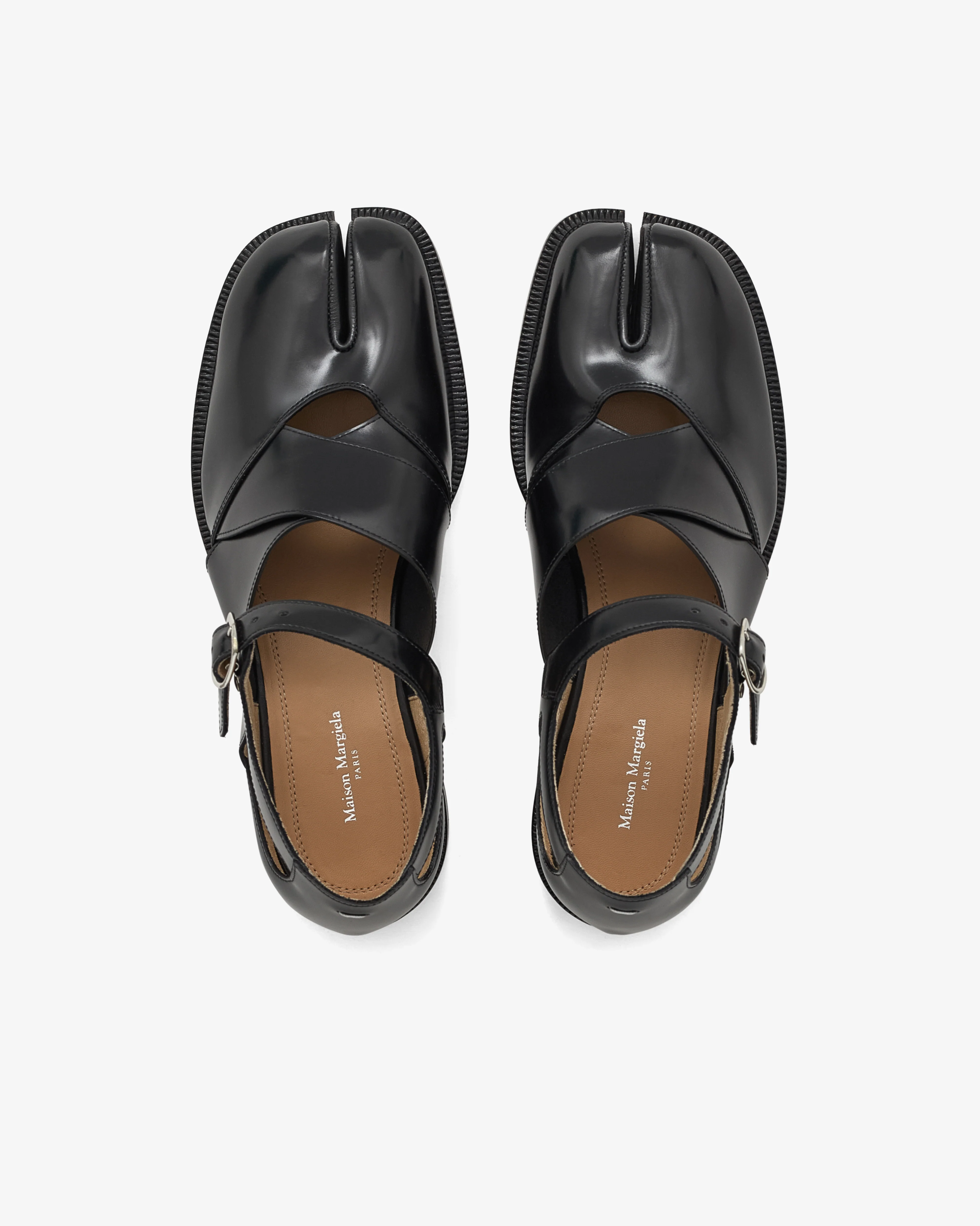 Maison Margiela - Women’s Tabi Leather Sandals - (Black) - Image 5