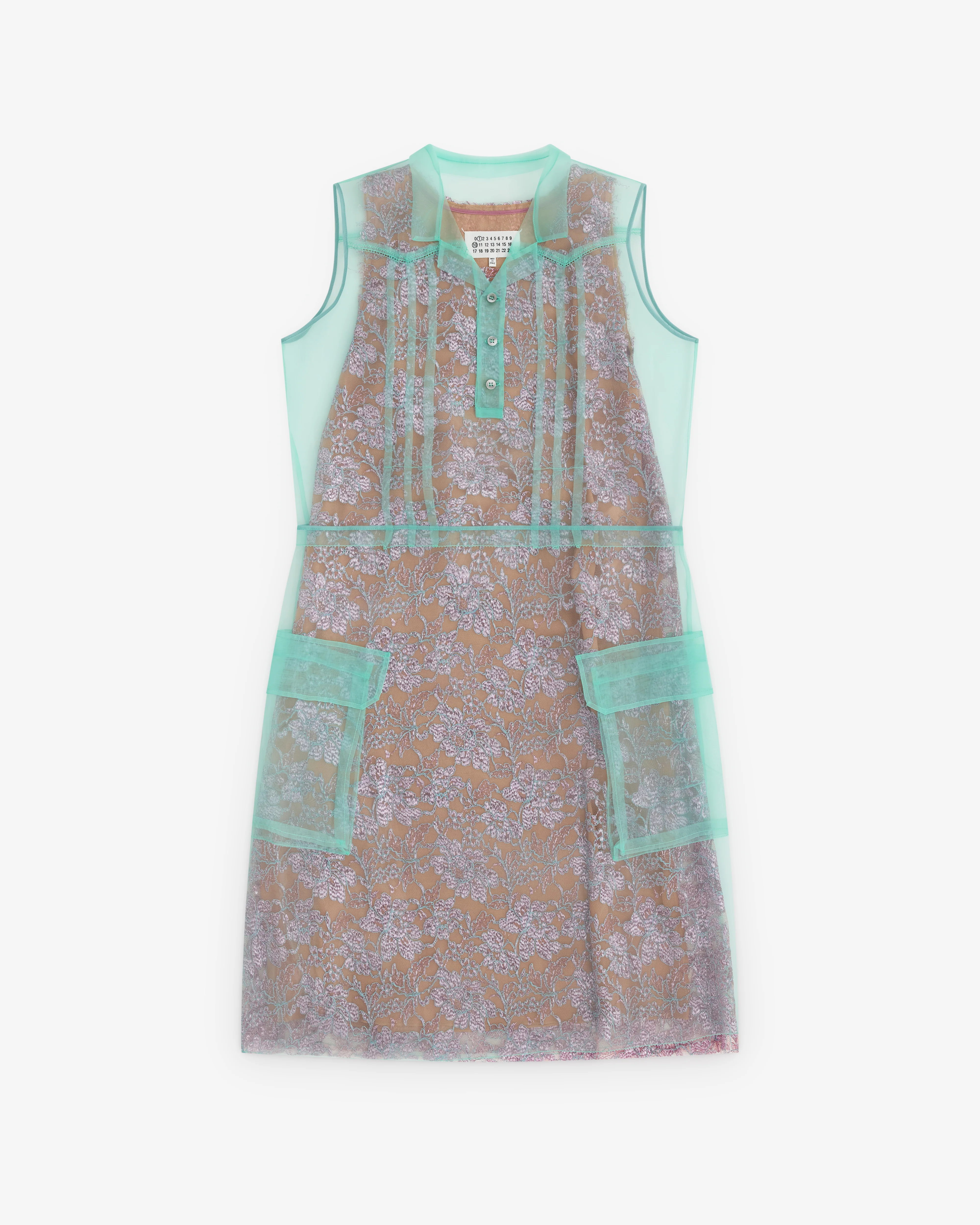 Maison Margiela - Women’s Sheer Tea Dress - (Emerald/Antique Rose)