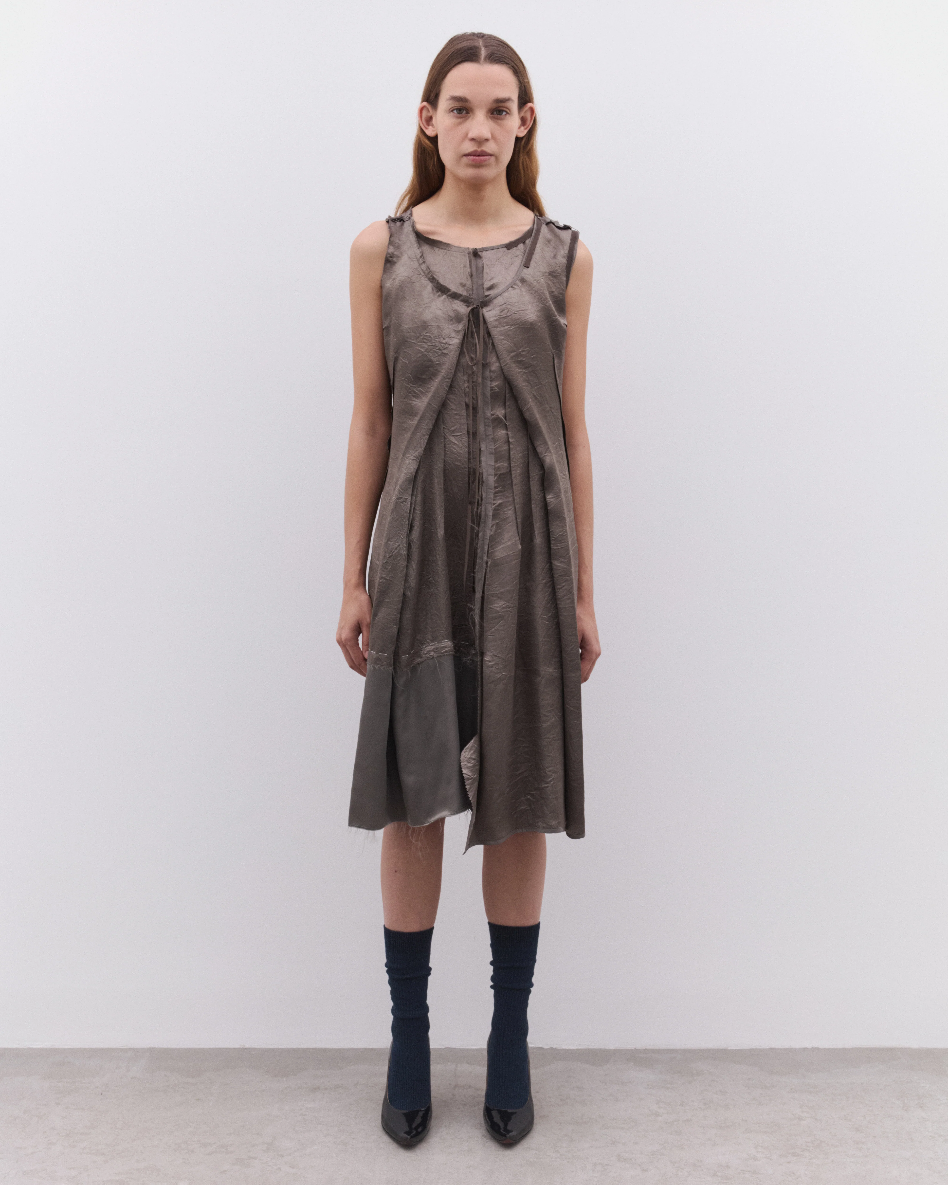 Maison Margiela - Women’s Sleeveless Dress - (Taupe) - Image 3