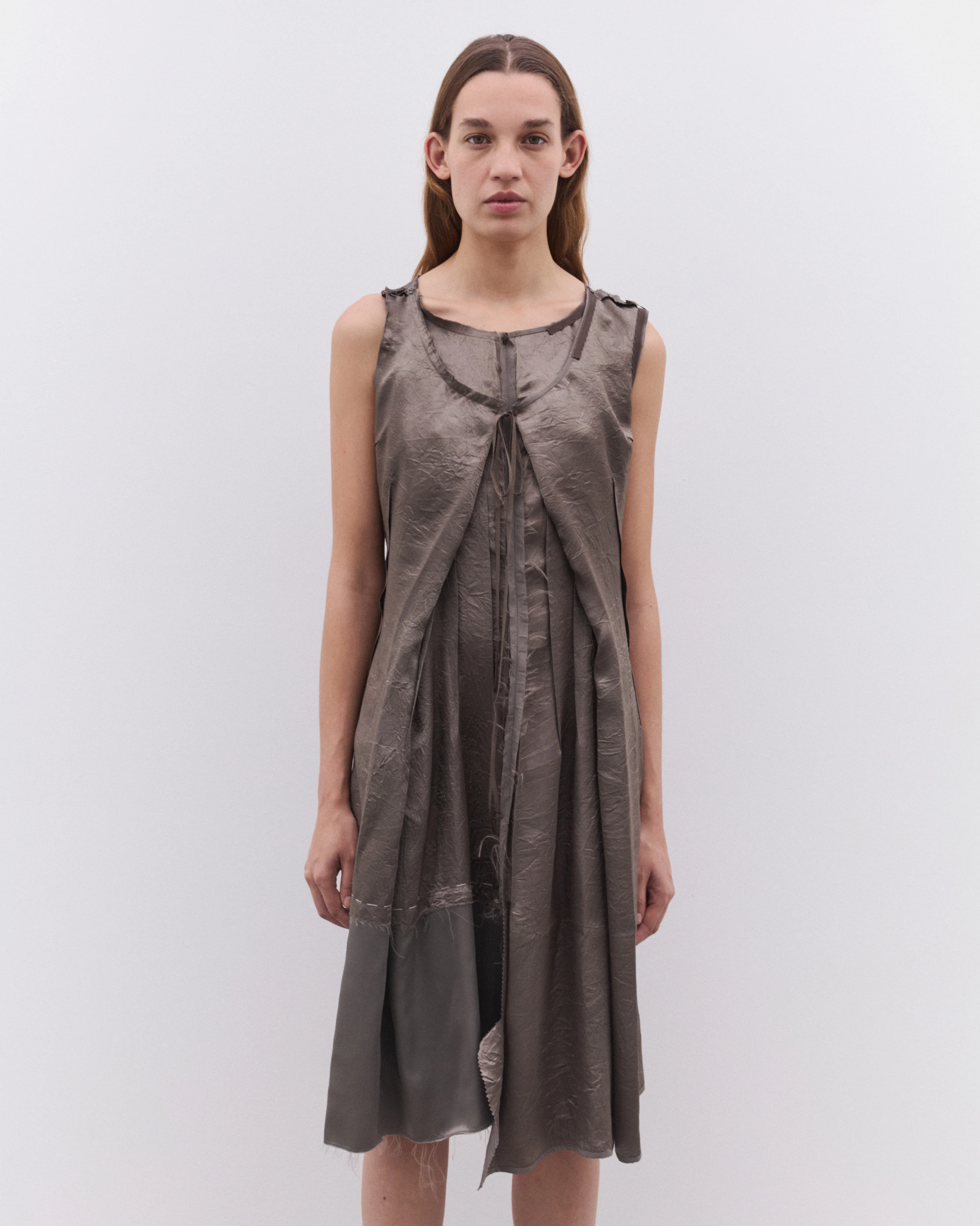 Maison Margiela - Women’s Sleeveless Dress - (Taupe) - Image 4