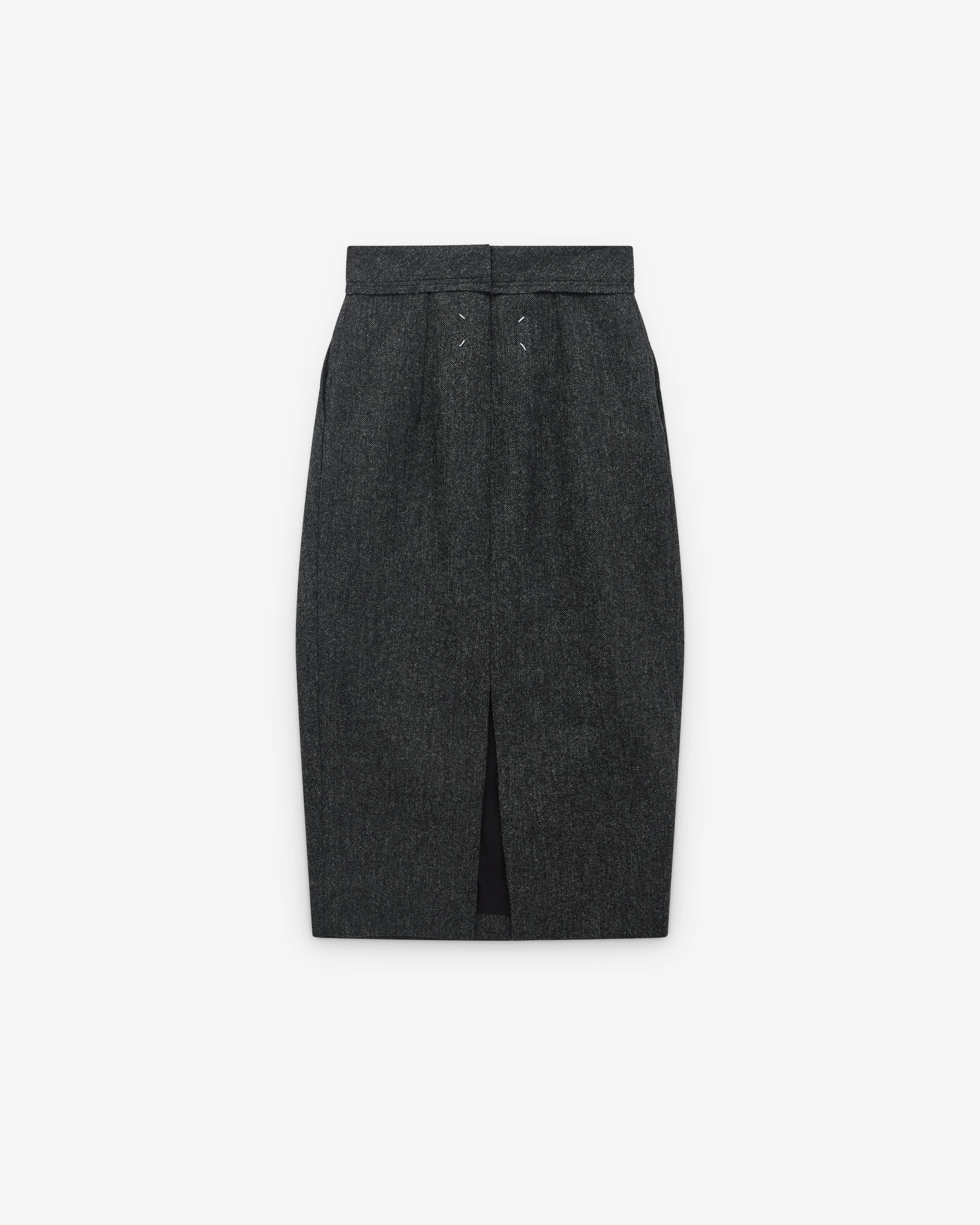Maison Margiela - Women’s Wool Midi Skirt - (Dark Grey) - Image 2