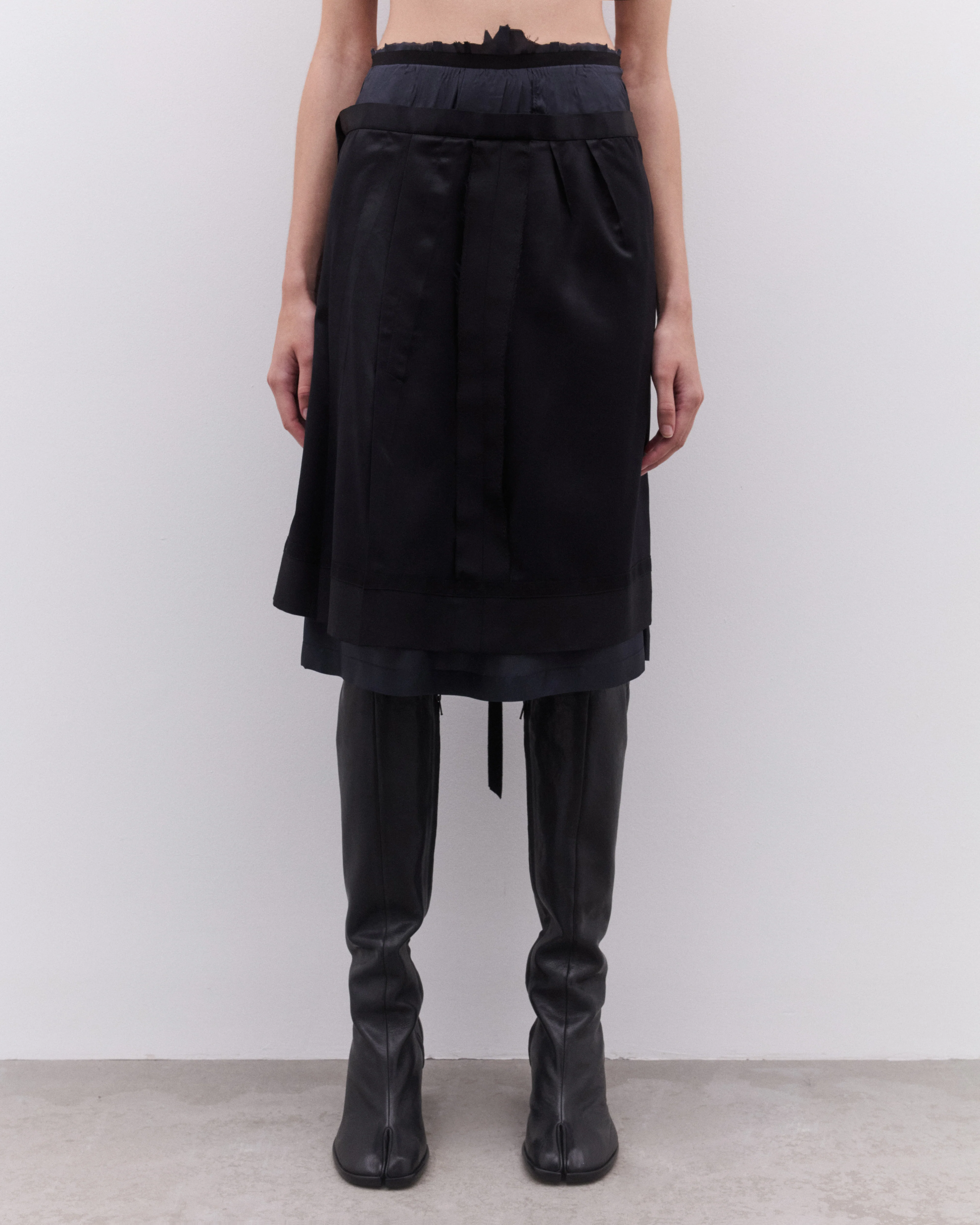 Maison Margiela - Women’s Layered Midi Skirt - (Black) - Image 3