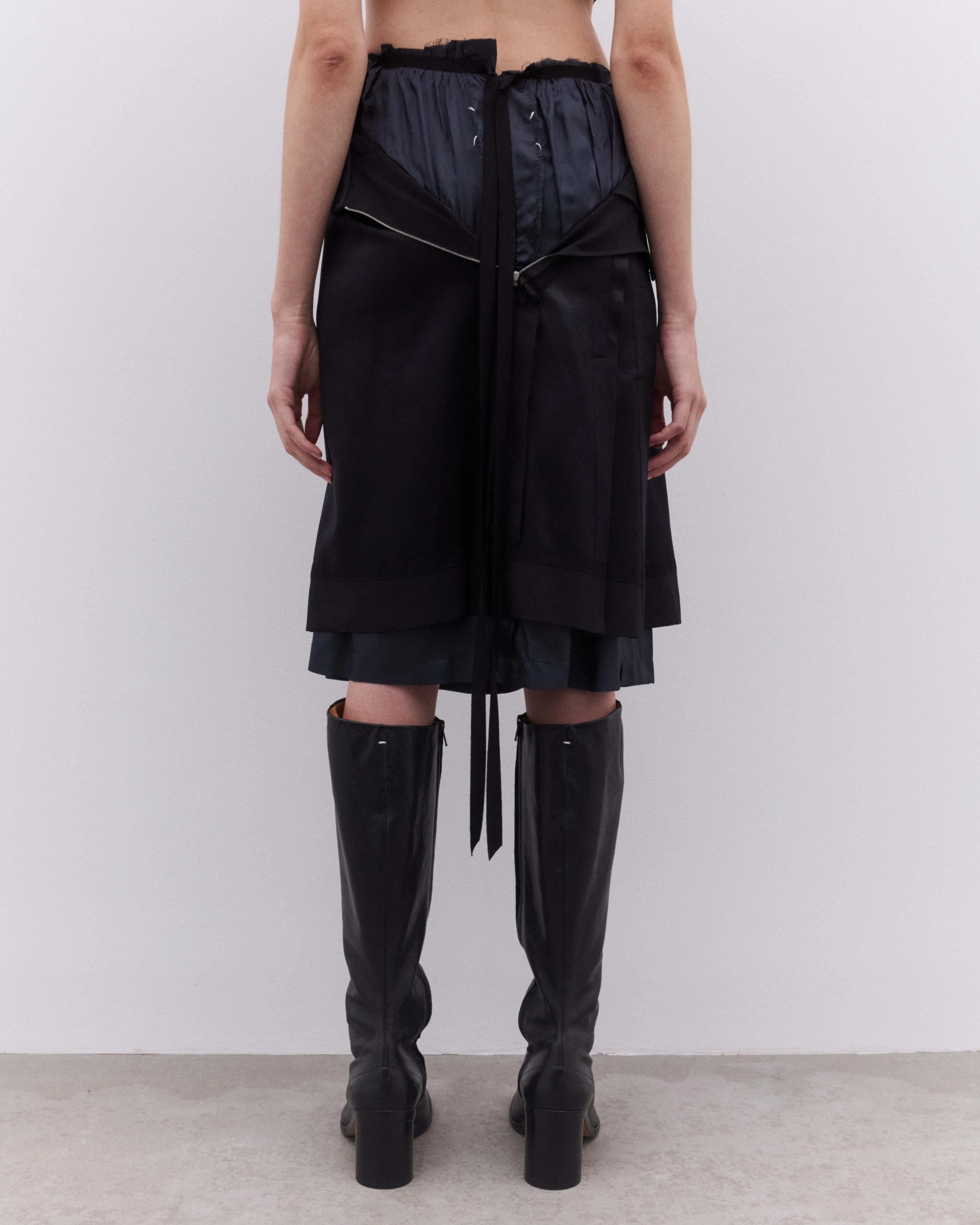 Maison Margiela - Women’s Layered Midi Skirt - (Black) - Image 5
