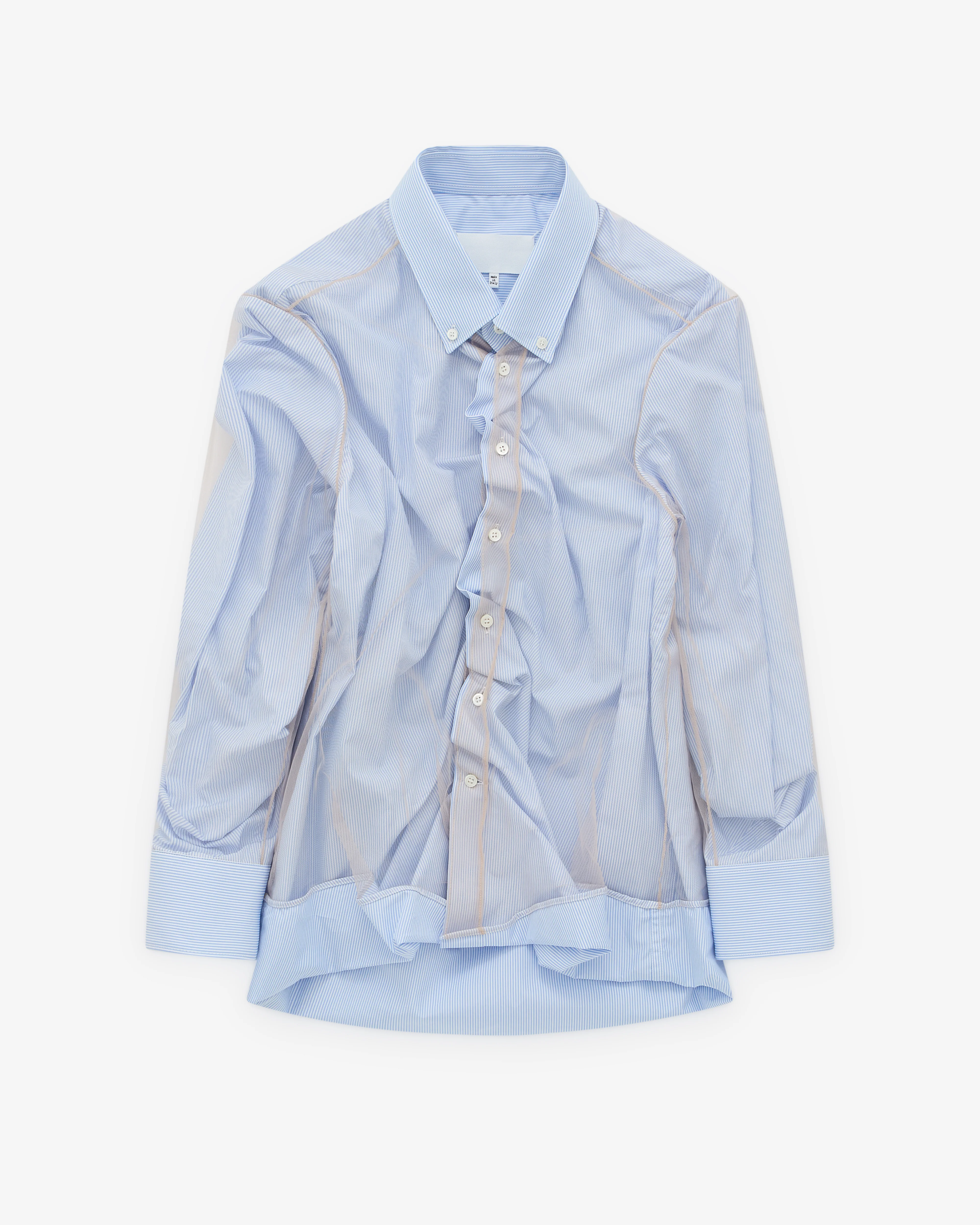 Maison Margiela - Women's High-Shine Cotton Poplin Shirt - (Light Blue)