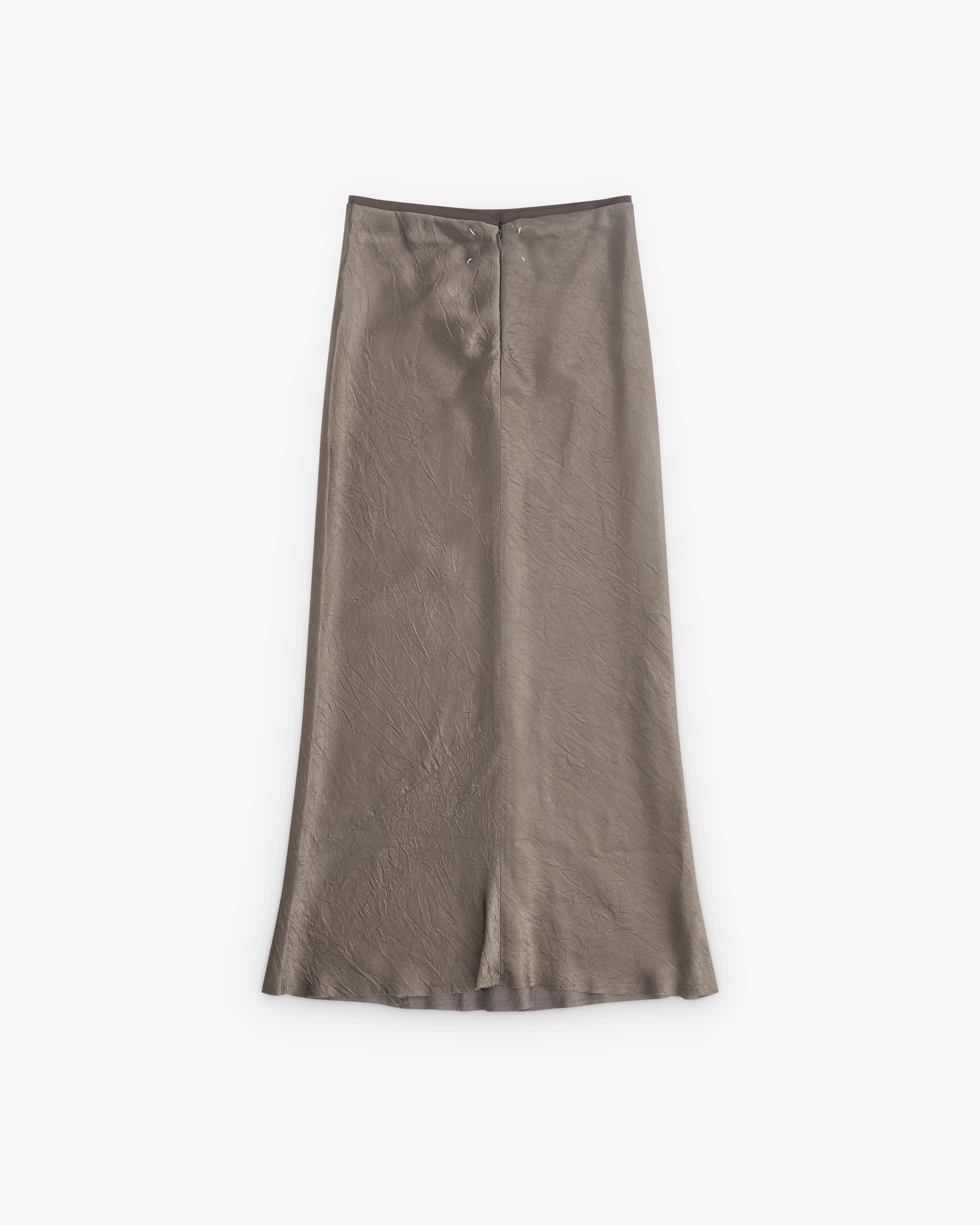 Maison Margiela - Women’s Satin Midi Skirt - (Taupe) - Image 2