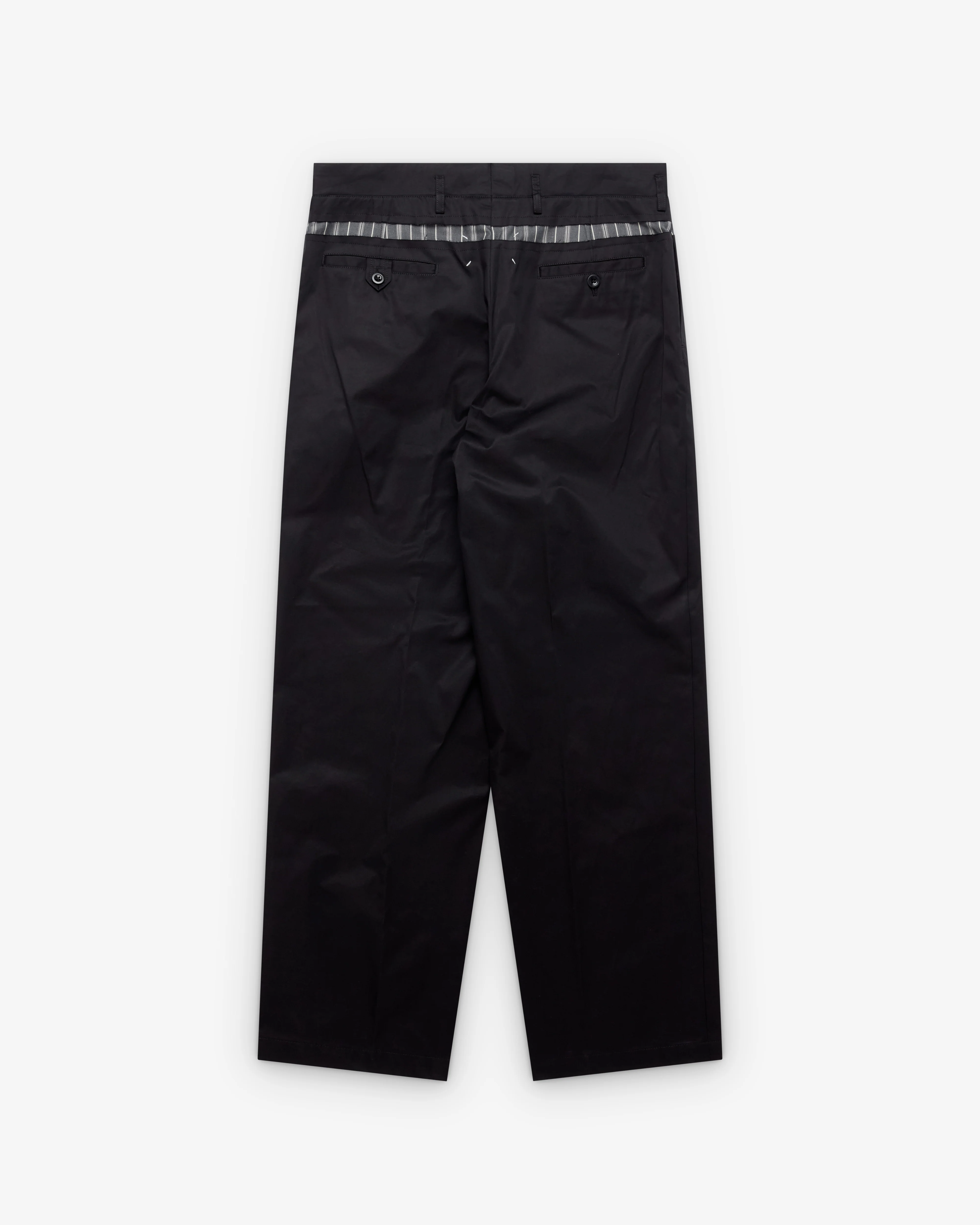 Maison Margiela - Men's Waxed Wide Leg Trousers - (Black) - Image 2