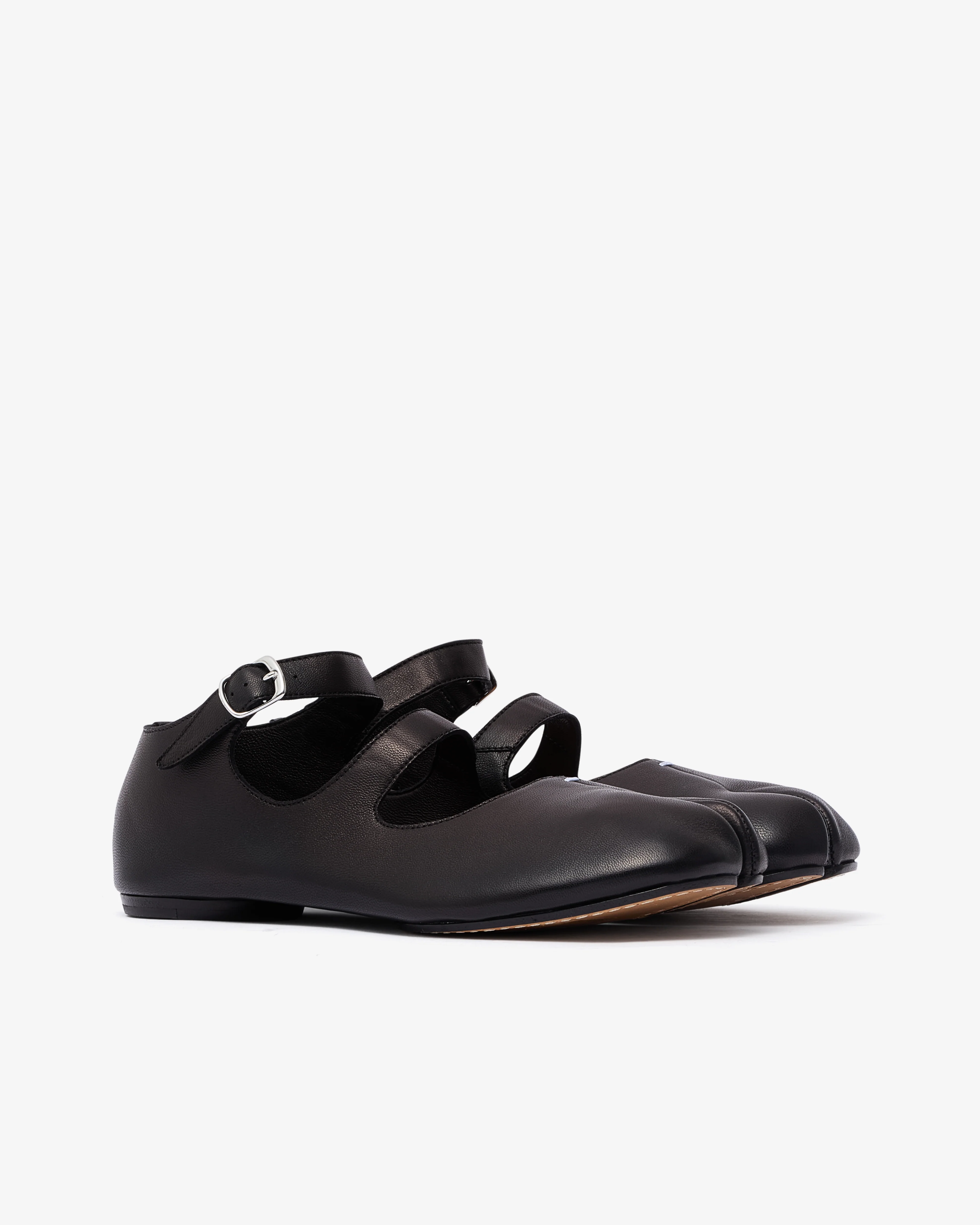 Maison Margiela - Women's Tabi Calfskin Ballerinas - (Black) - Image 2