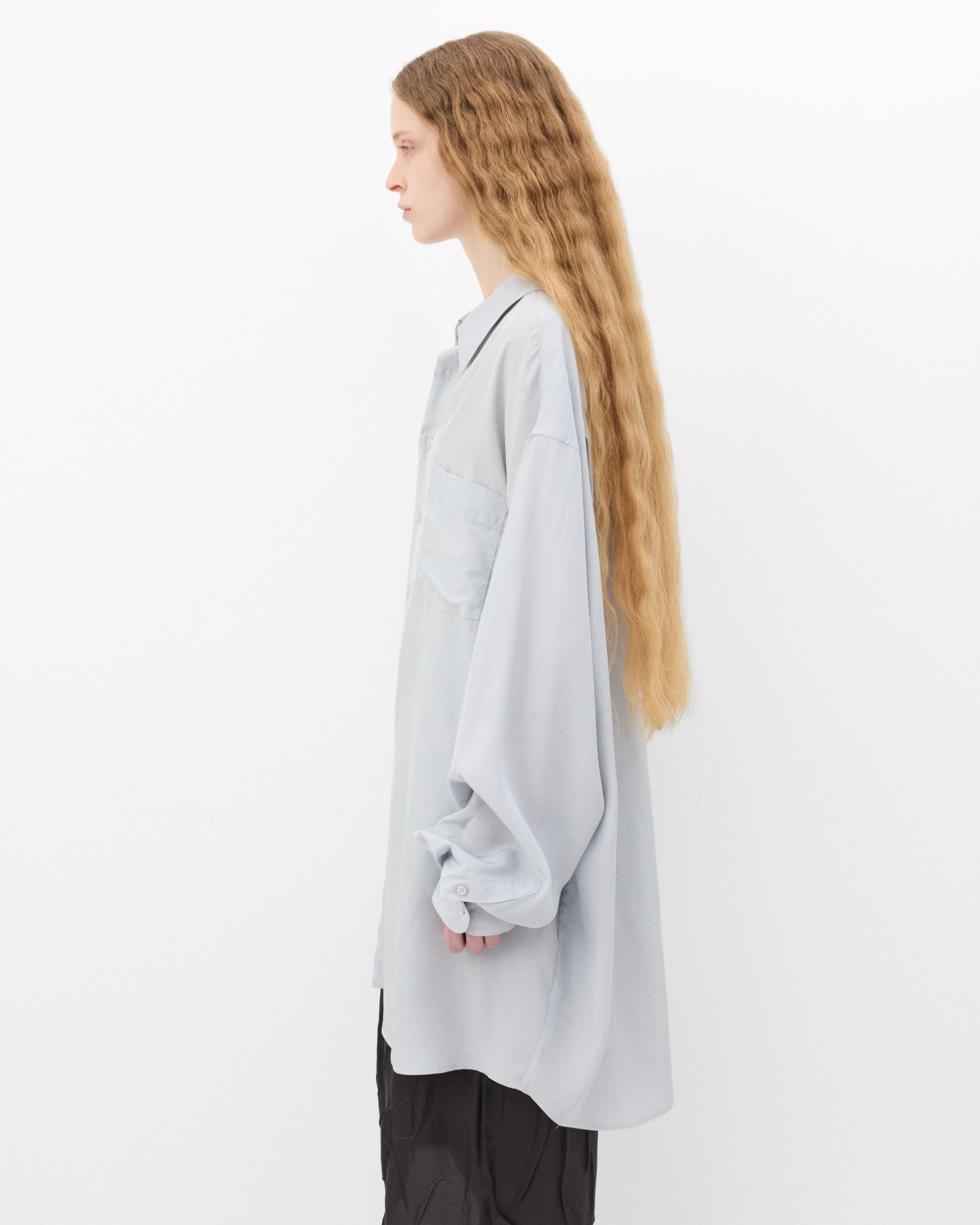 Maison Margiela - Women's Long-Sleeved Shirt - (Pearl Grey) - Image 4