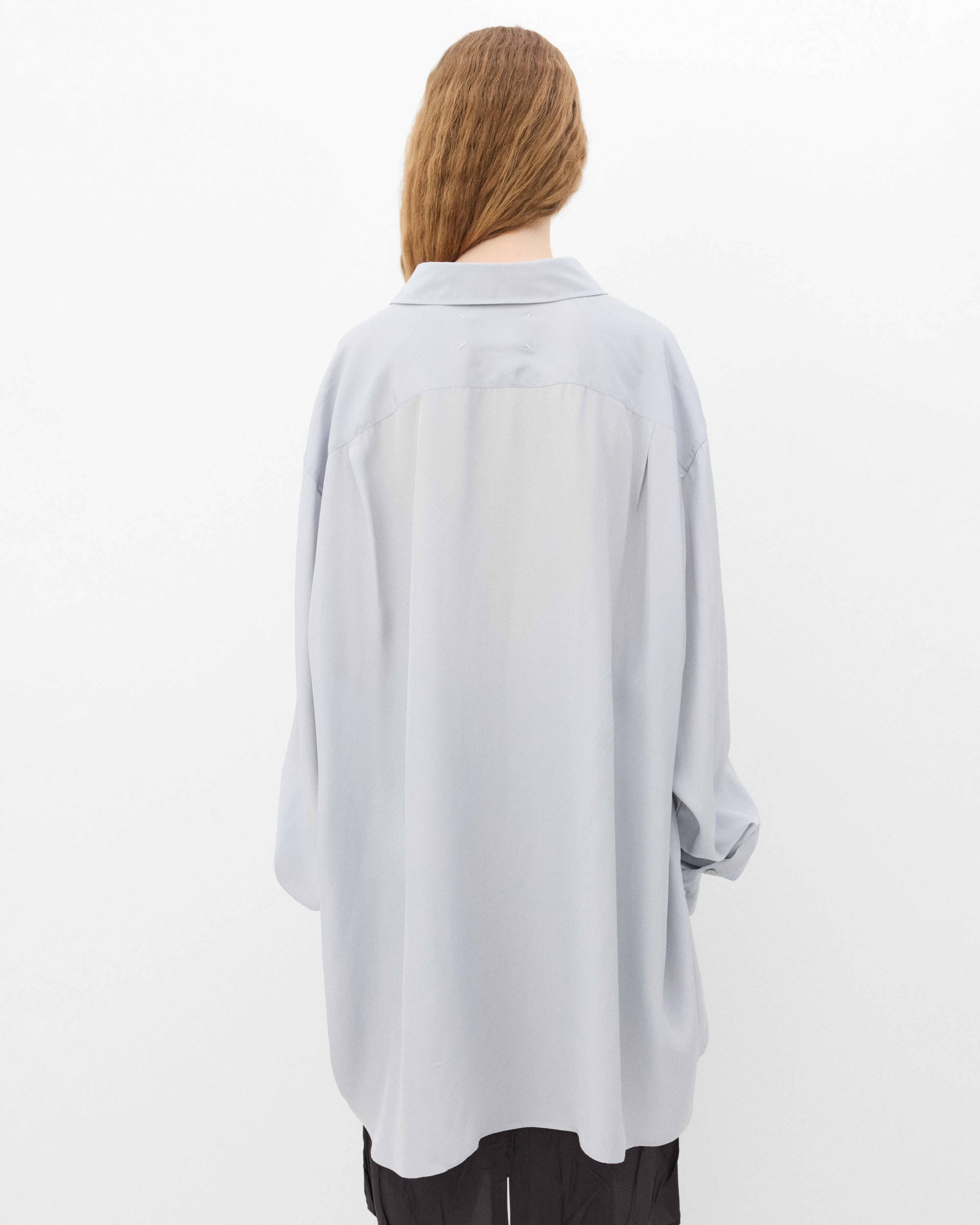 Maison Margiela - Women's Long-Sleeved Shirt - (Pearl Grey) - Image 5