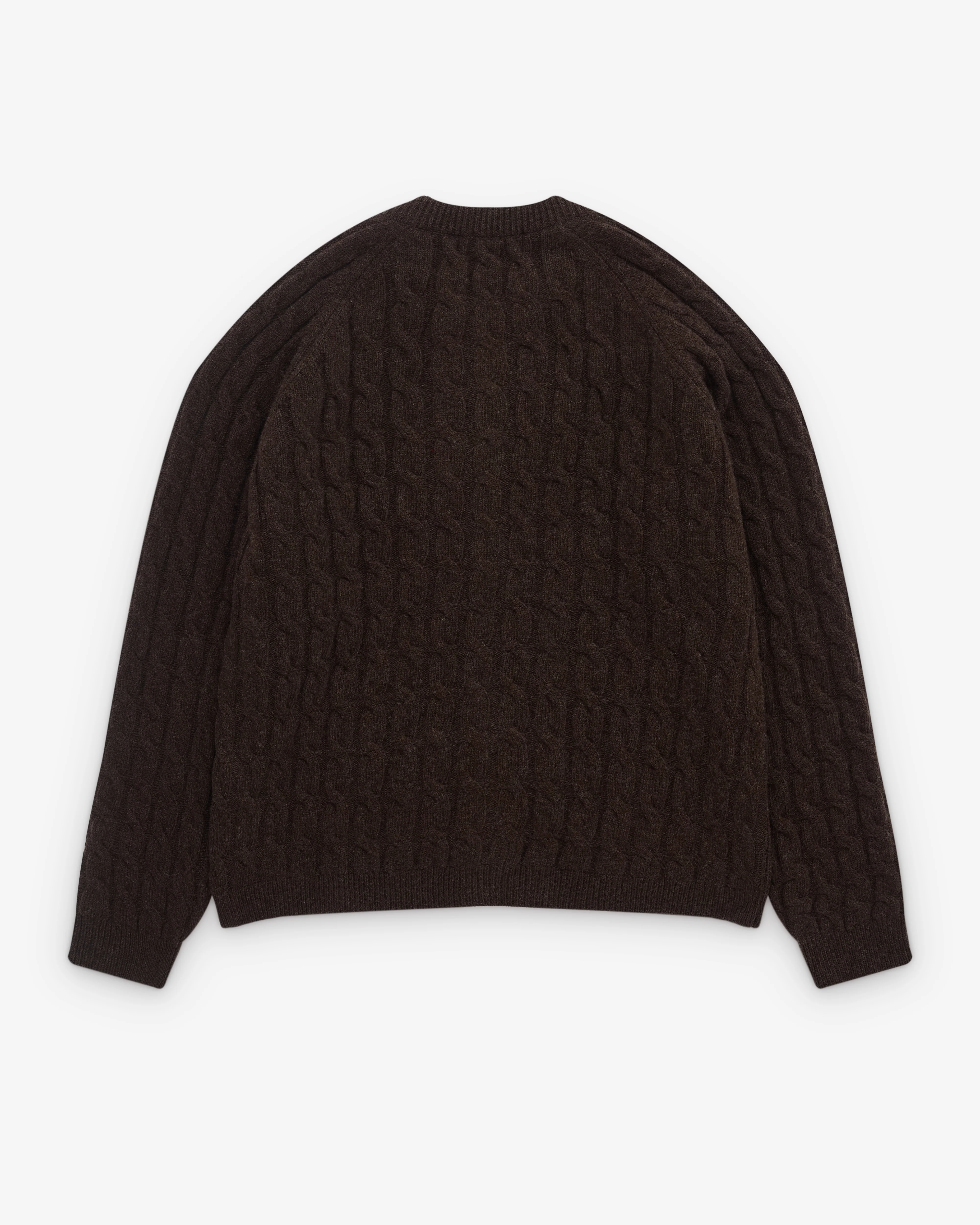 Mfpen - Men’s Editor Zip Sweater - (Brown Cable Knit) - Image 2