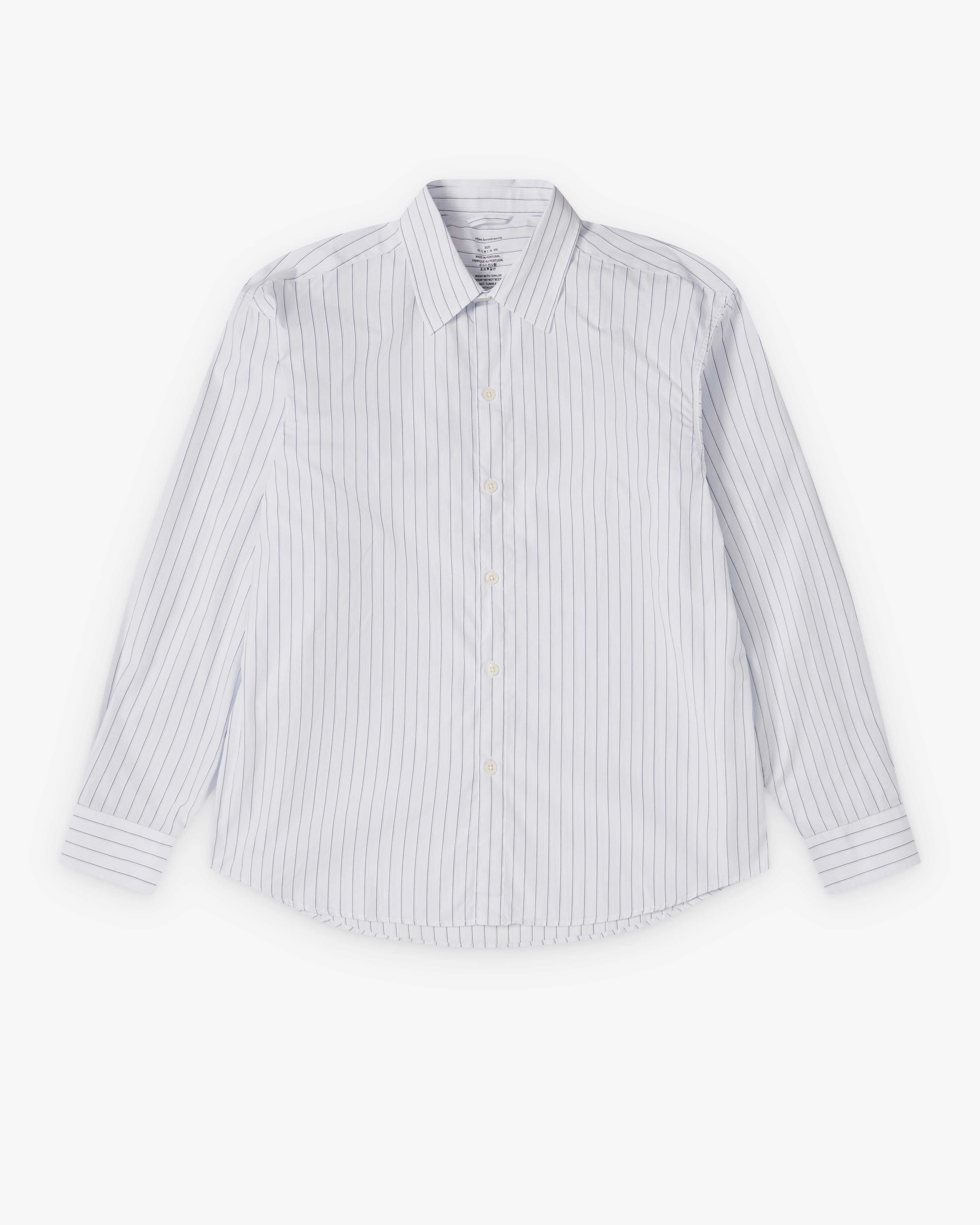 Mfpen - Men's Generous Shirt - (Faded Light Blue Stripe)