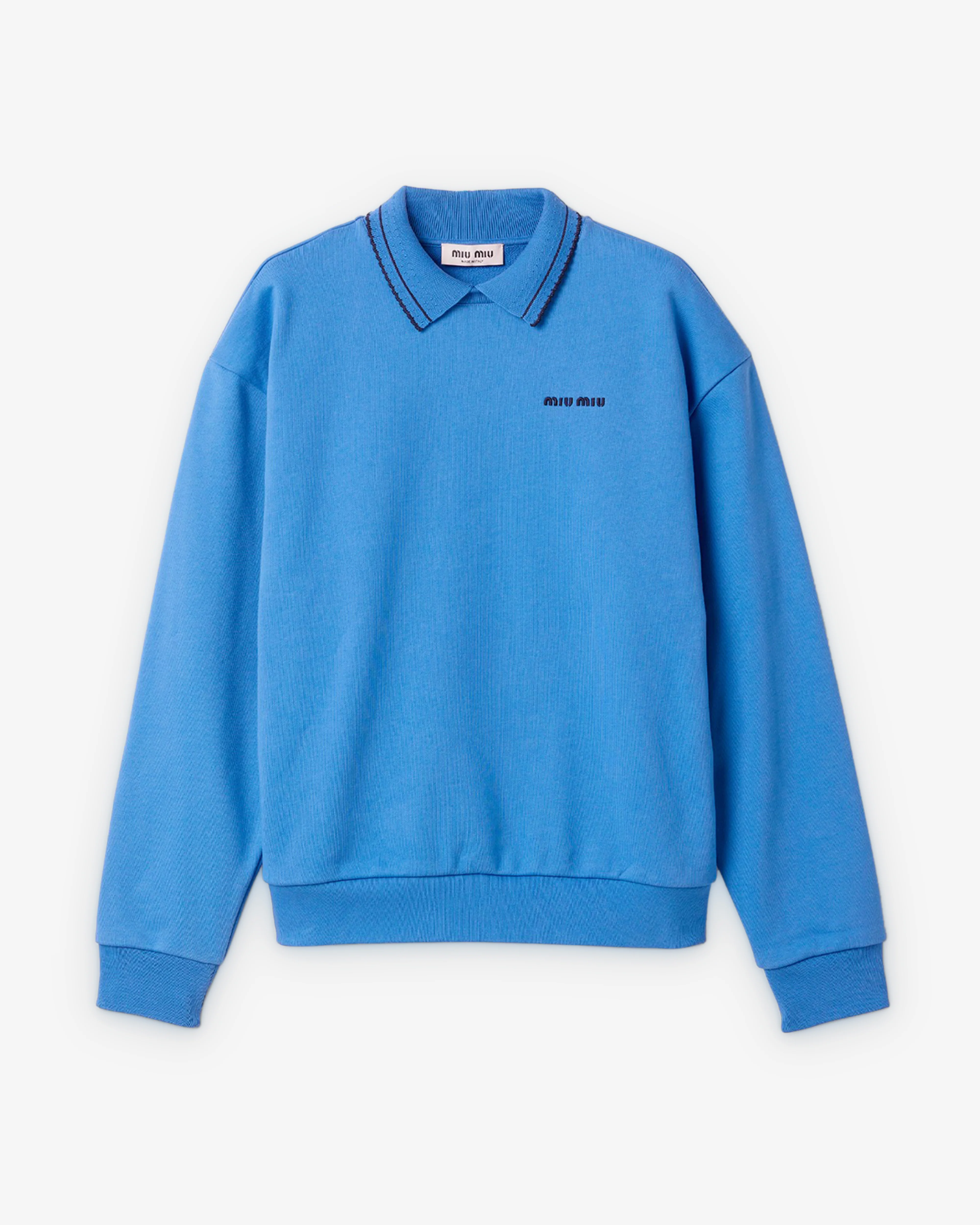 Miu Miu - Women's Cotton Fleece Sweatshirt - (Sapphire Blue)