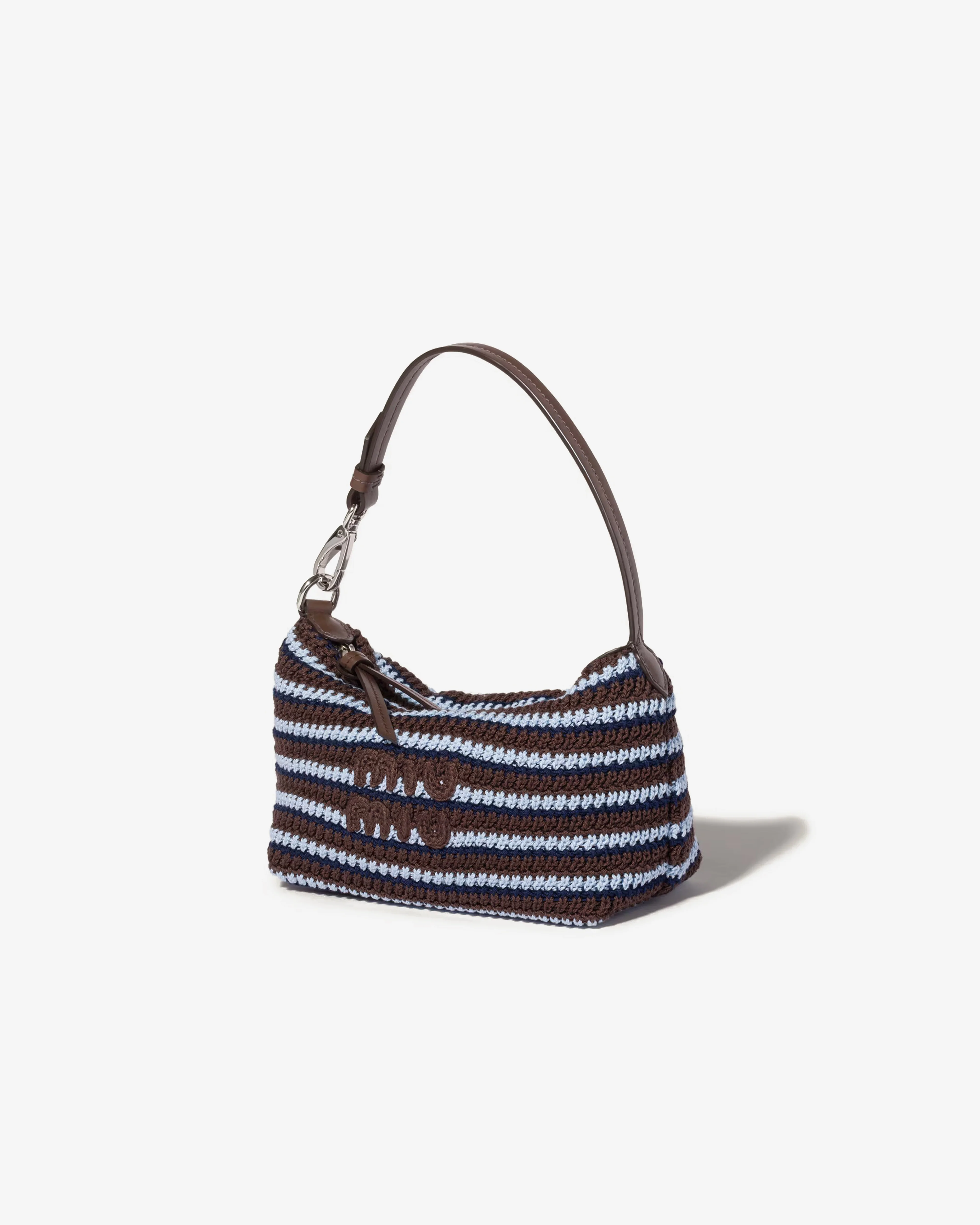 Miu Miu - Women's Crochet Pouch - (Cocoa Brown/Celeste) - Image 2