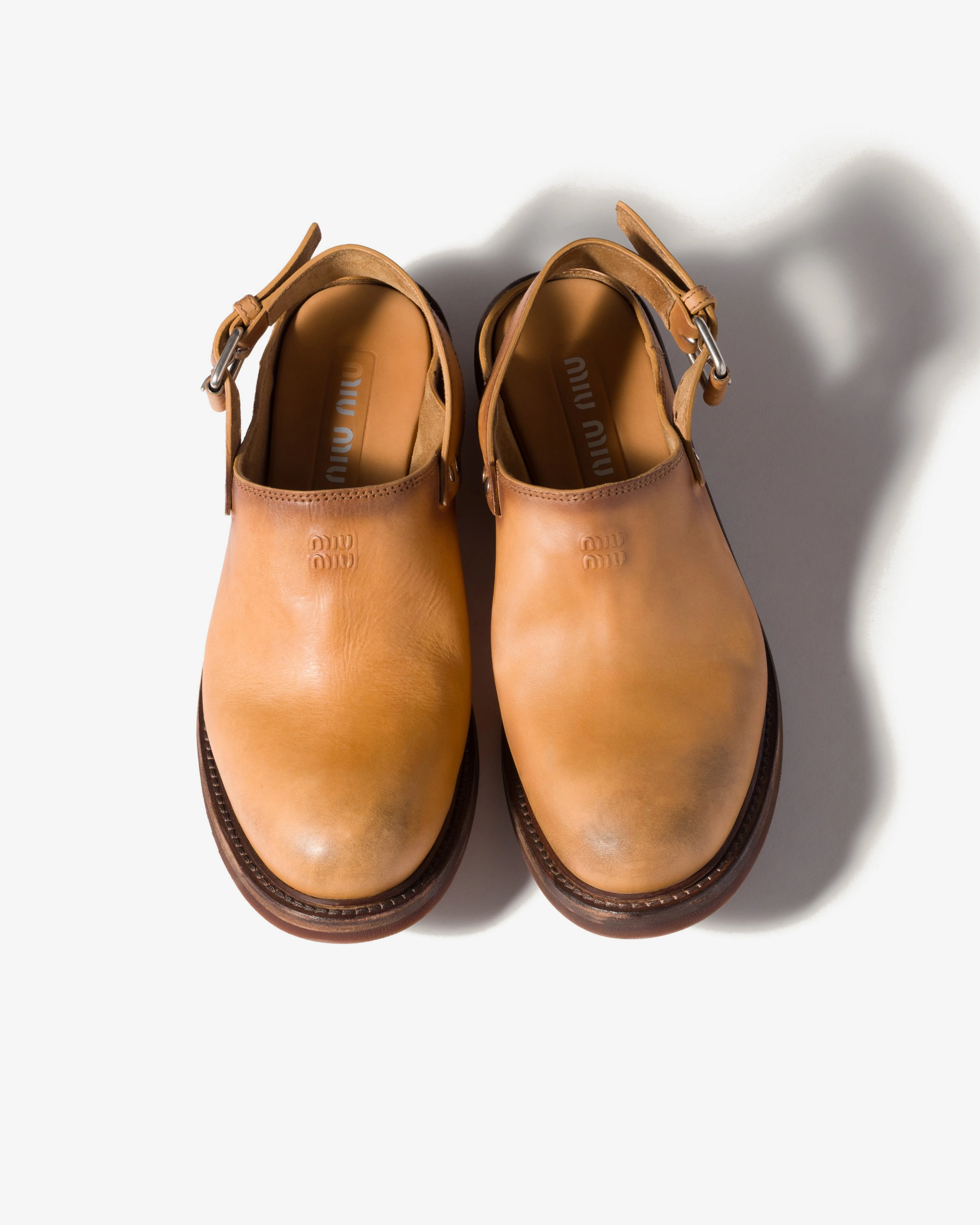 Miu Miu - Women's Foule Leather Mules - (Light Tan) - Image 3