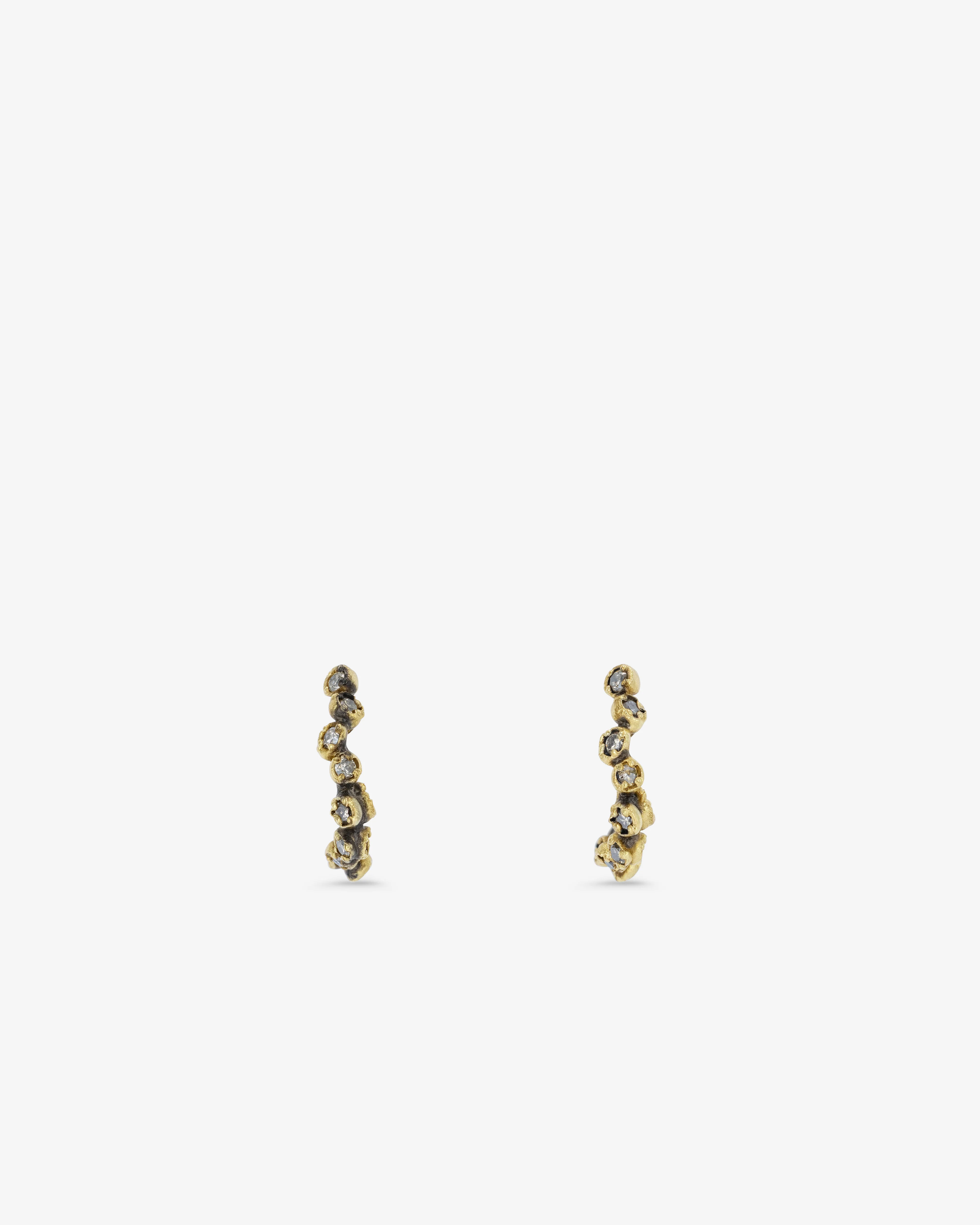 Noguchi Bijoux  - Brown Diamond Hoop Earrings -  (Yellow Gold) - Image 2