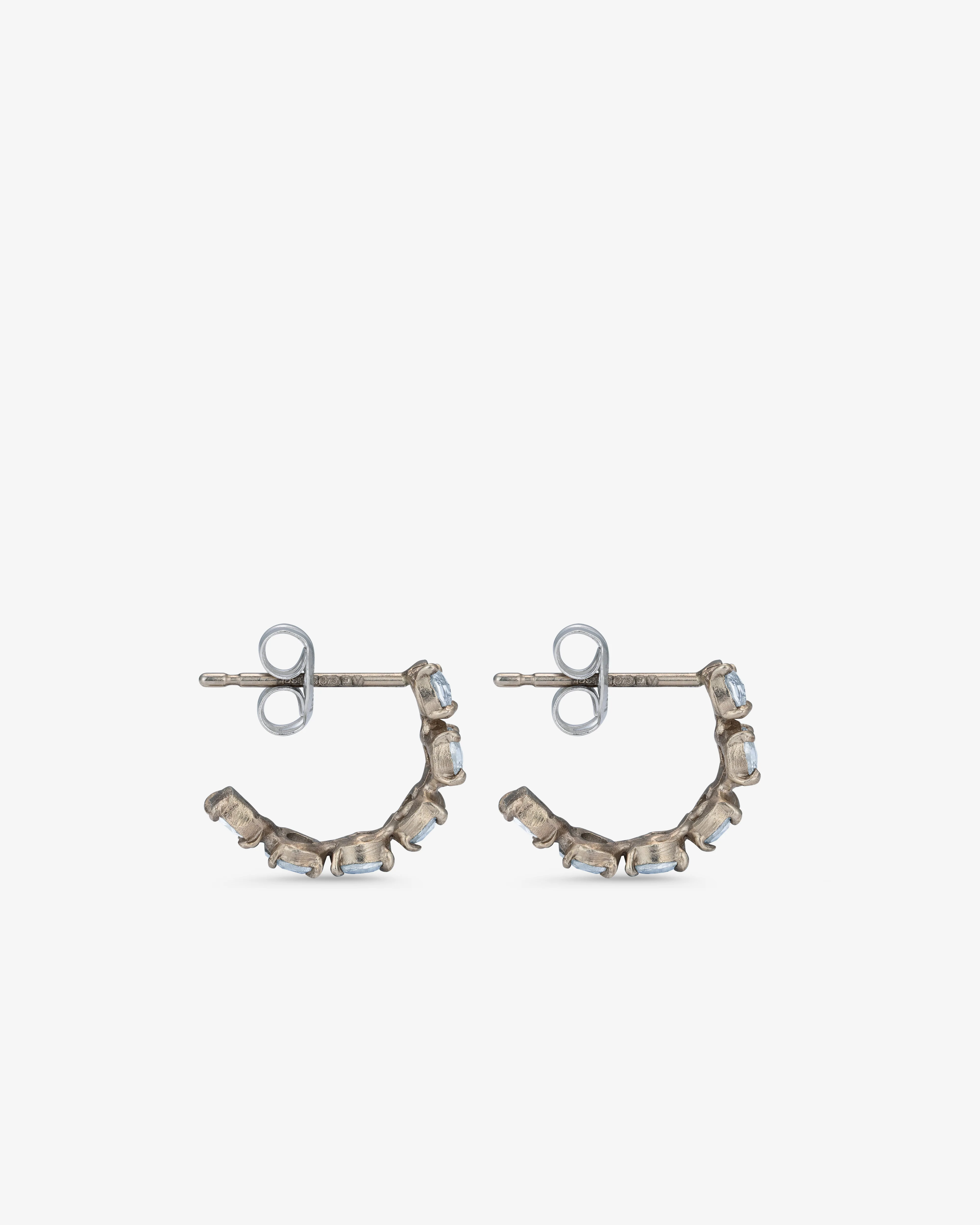Noguchi Bijoux  - Diamond Hoop Earrings -  (White Gold) - Image 3