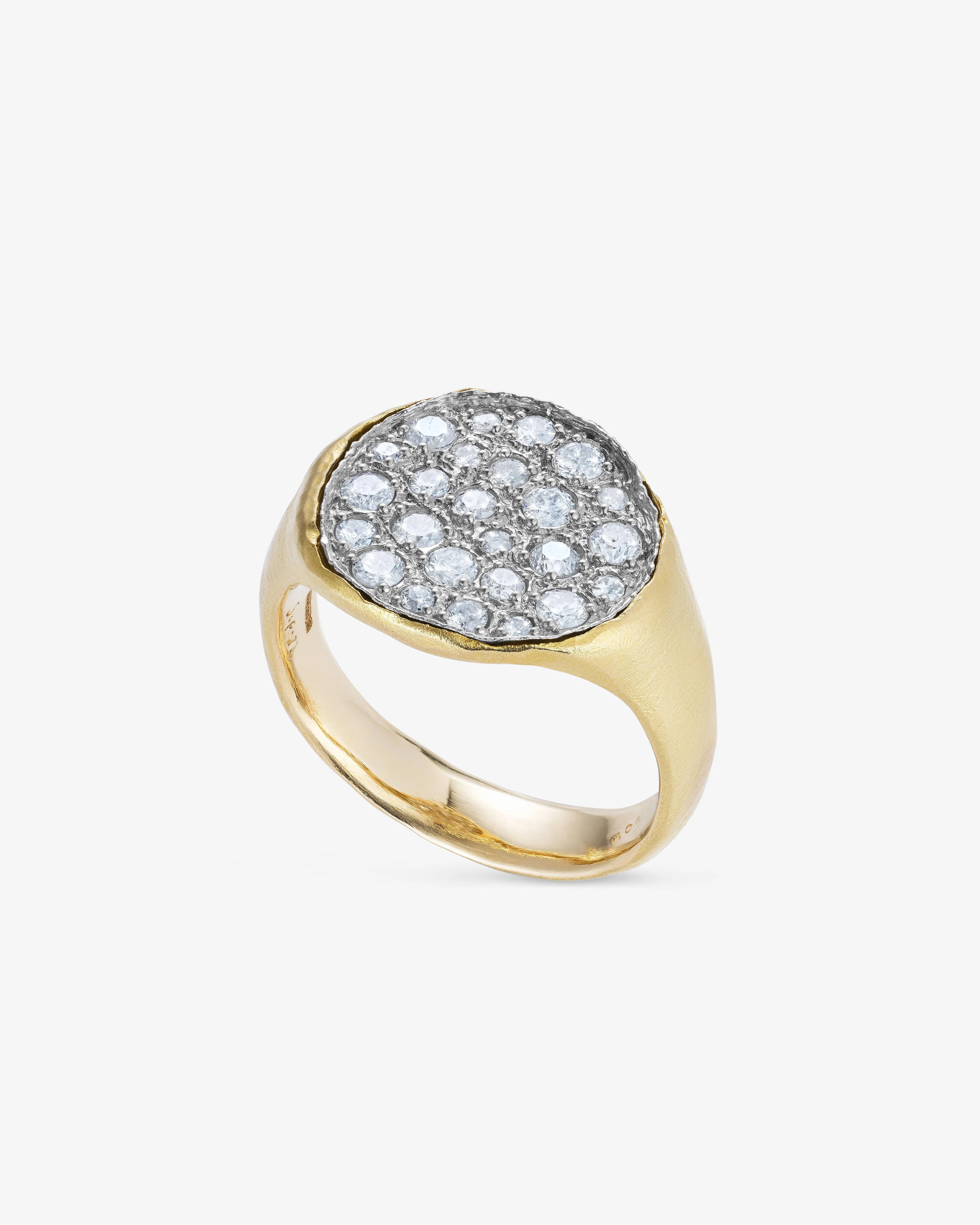 Noguchi Bijoux - Signet Style Diamond Ring - (Yellow Gold) - Image 2