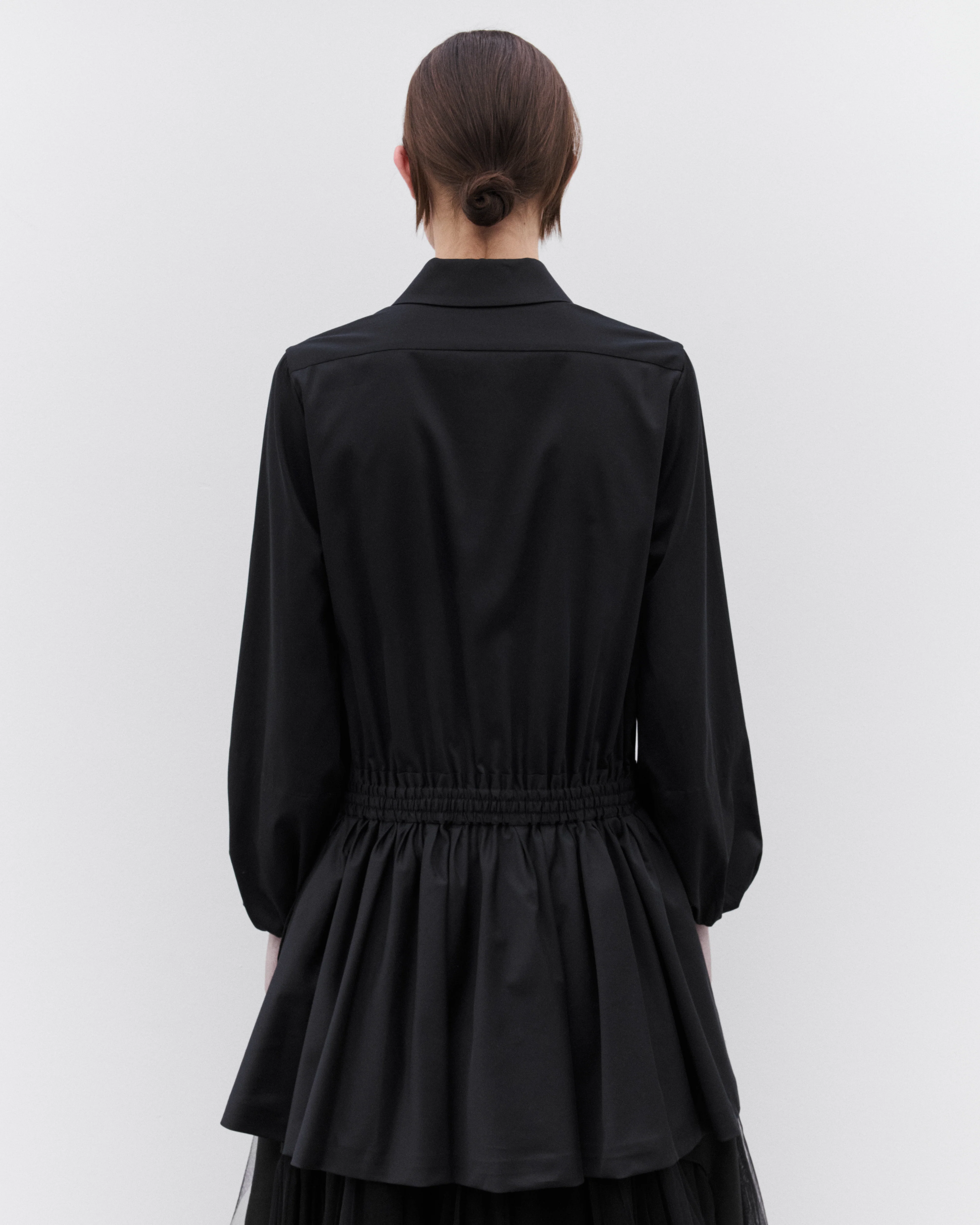 Noir Kei Ninomiya - Women’s Shirred Waist Shirt Dress - (Black) - Image 5