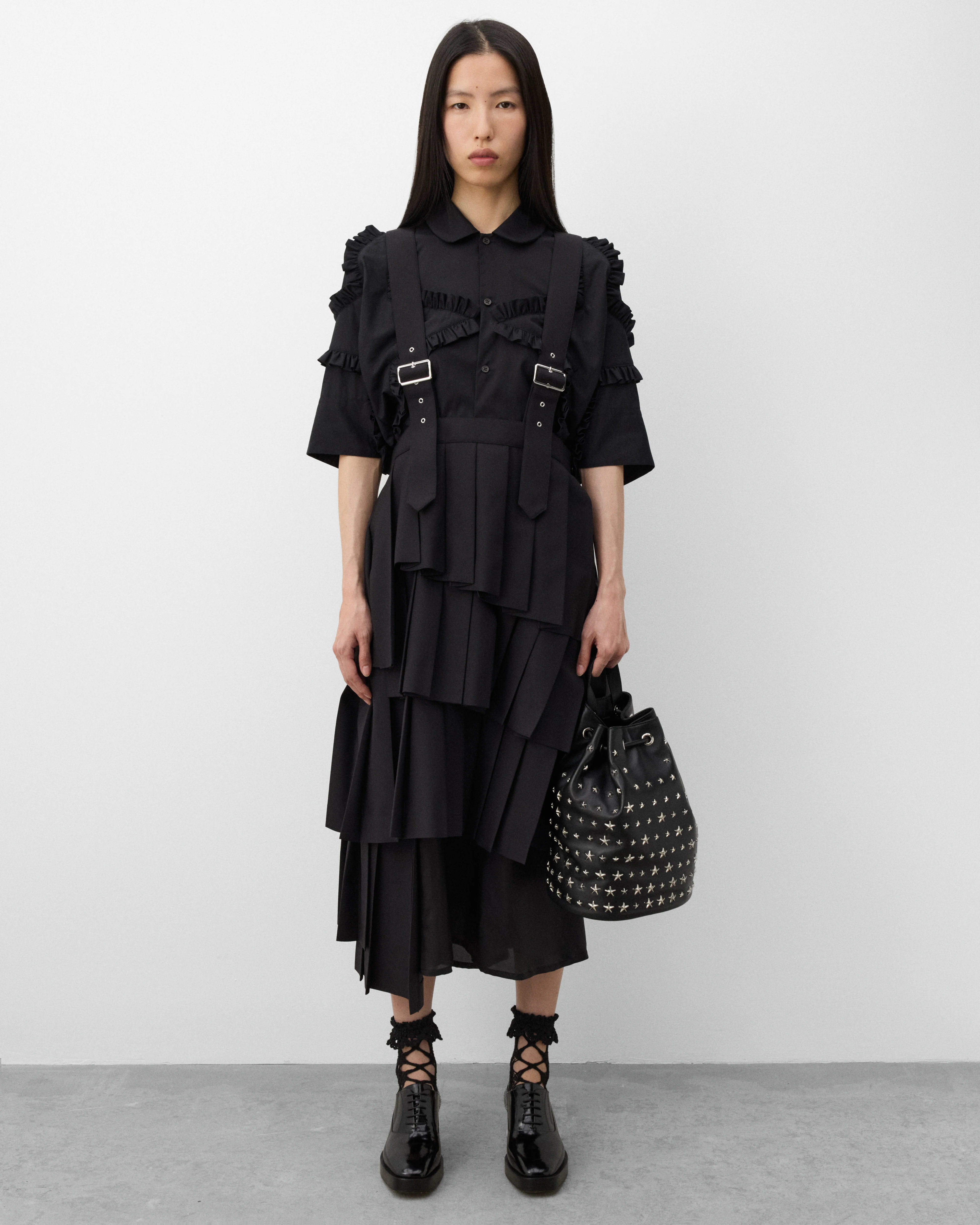 Noir Kei Ninomiya - Women's Ruffle Blouse - (Black) - Image 6